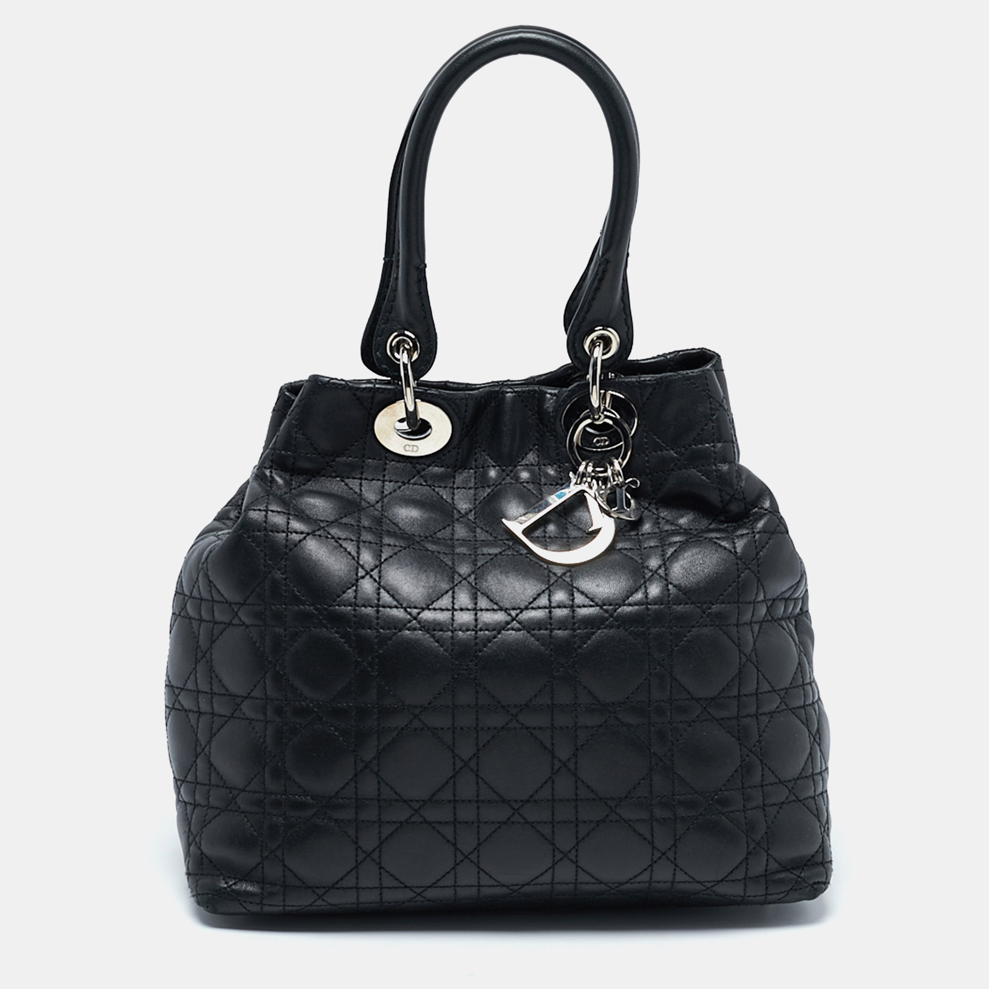 

Dior Black Cannage Quilted Leather Soft Lady Dior Tote