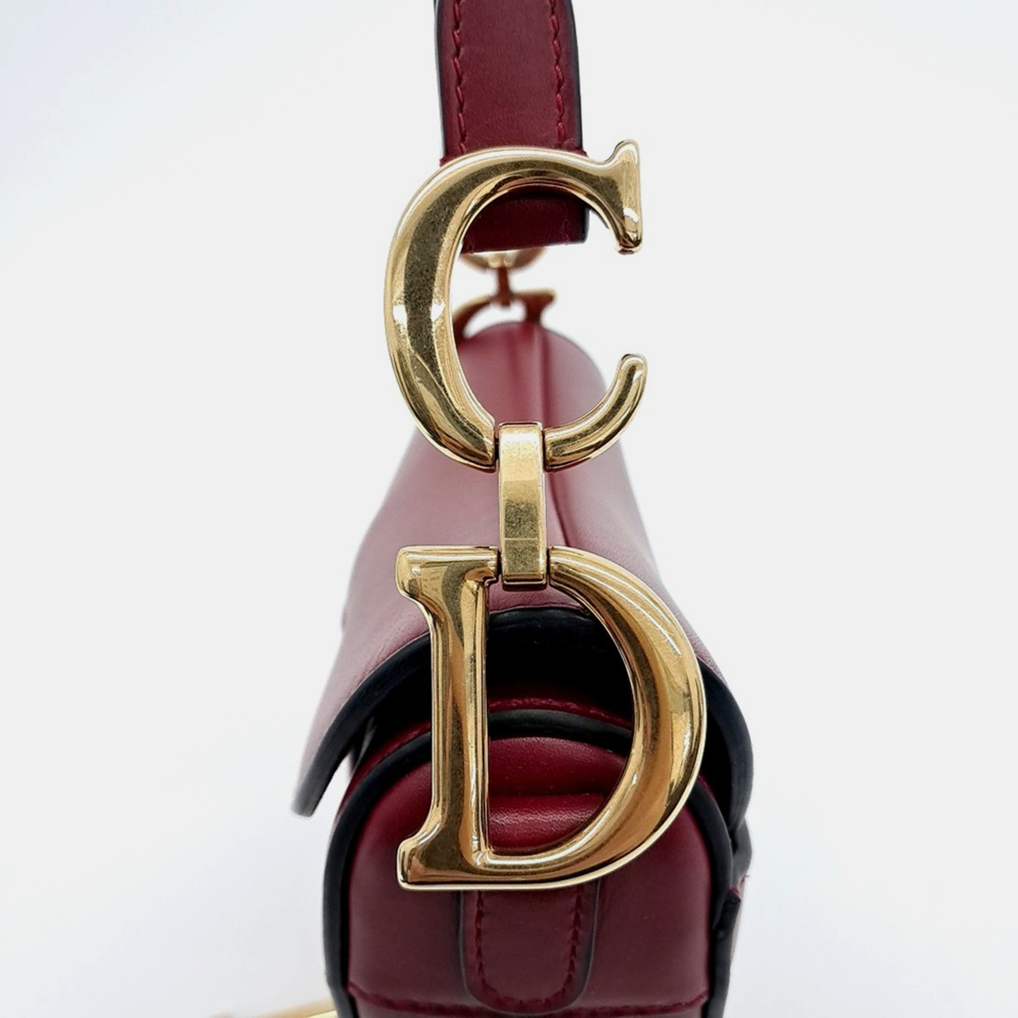 Dior Red Leather Mini Saddle Bag 
