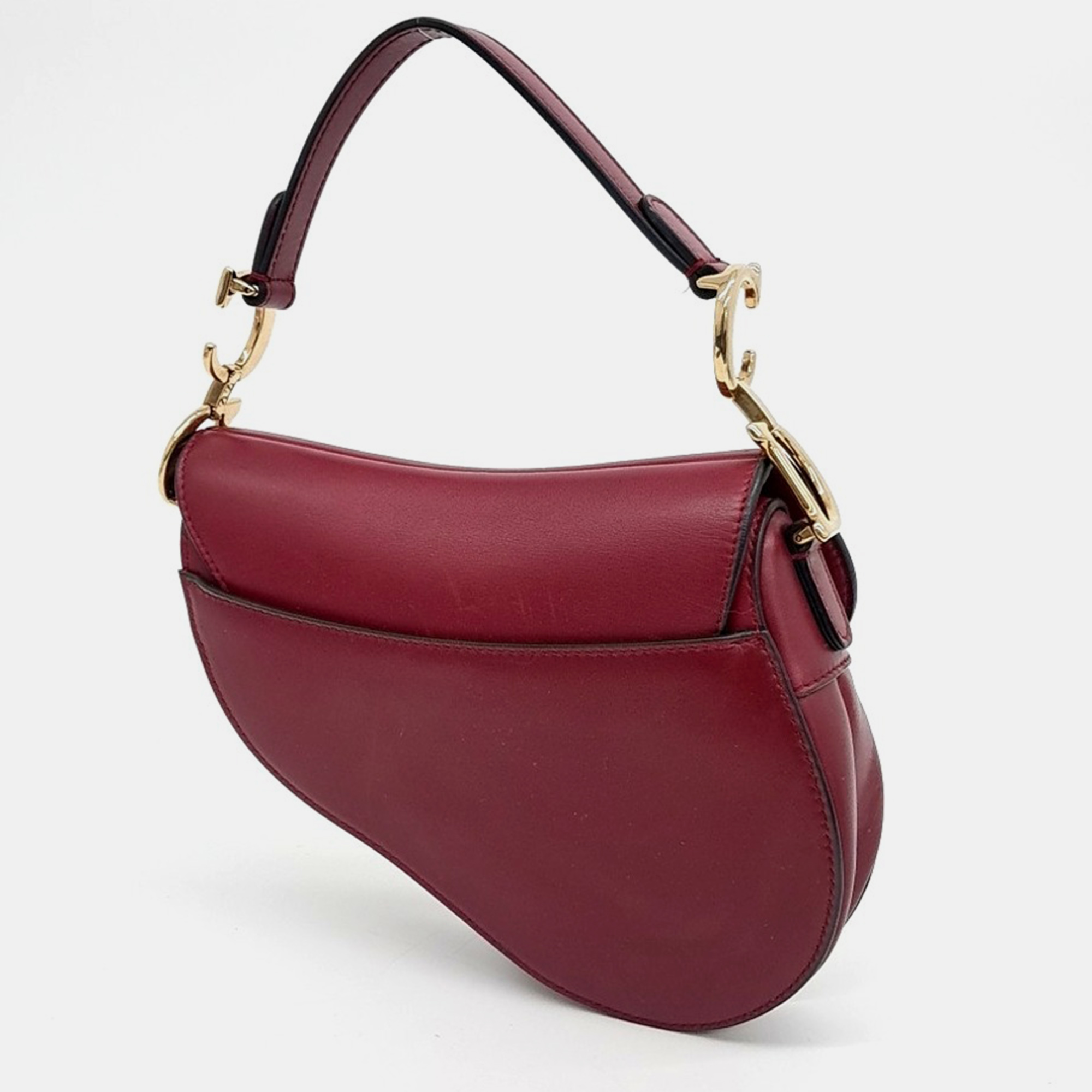 Dior Red Leather Mini Saddle Bag 