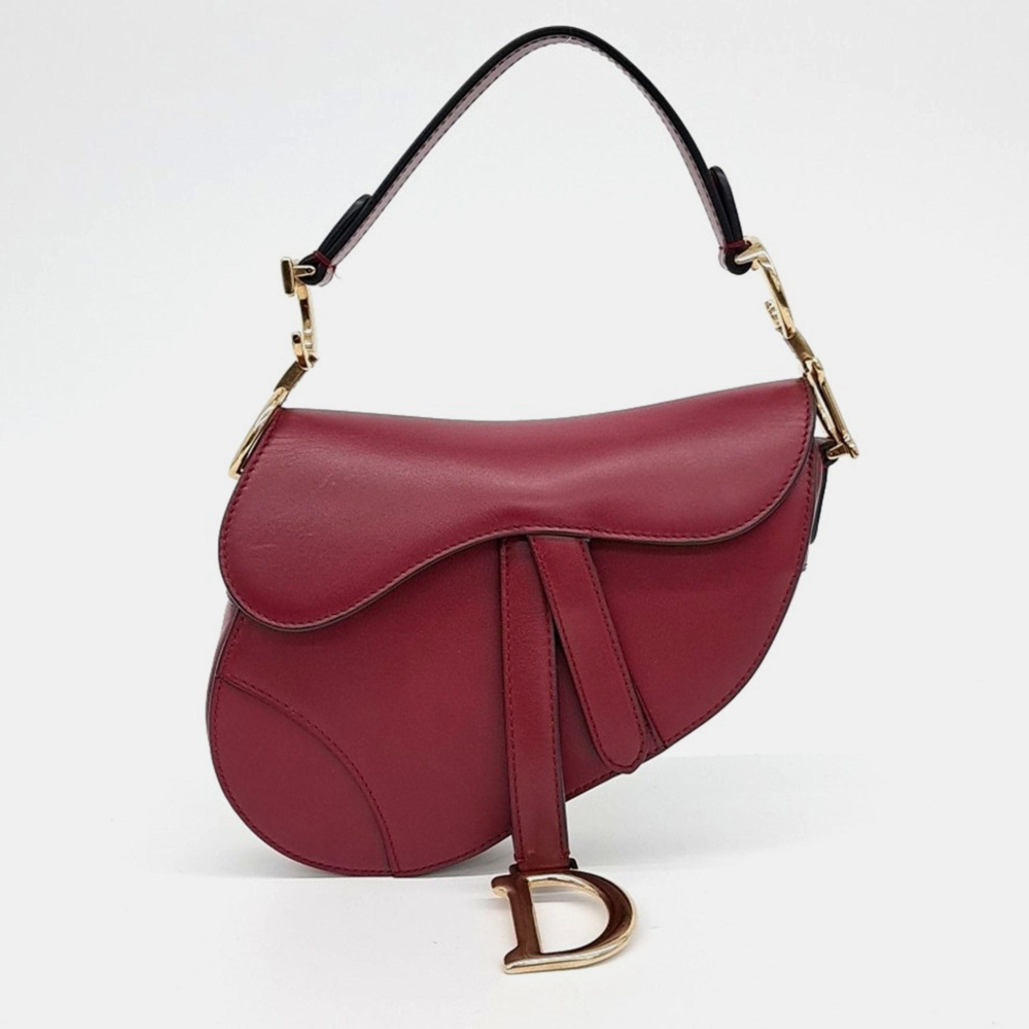 

Dior Red Leather Mini Saddle Bag