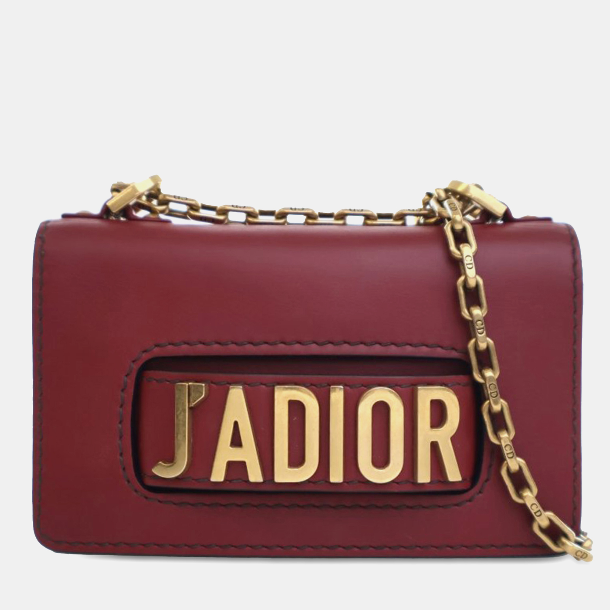 

Dior Mini Calfskin JAdior Chain Flap, Red