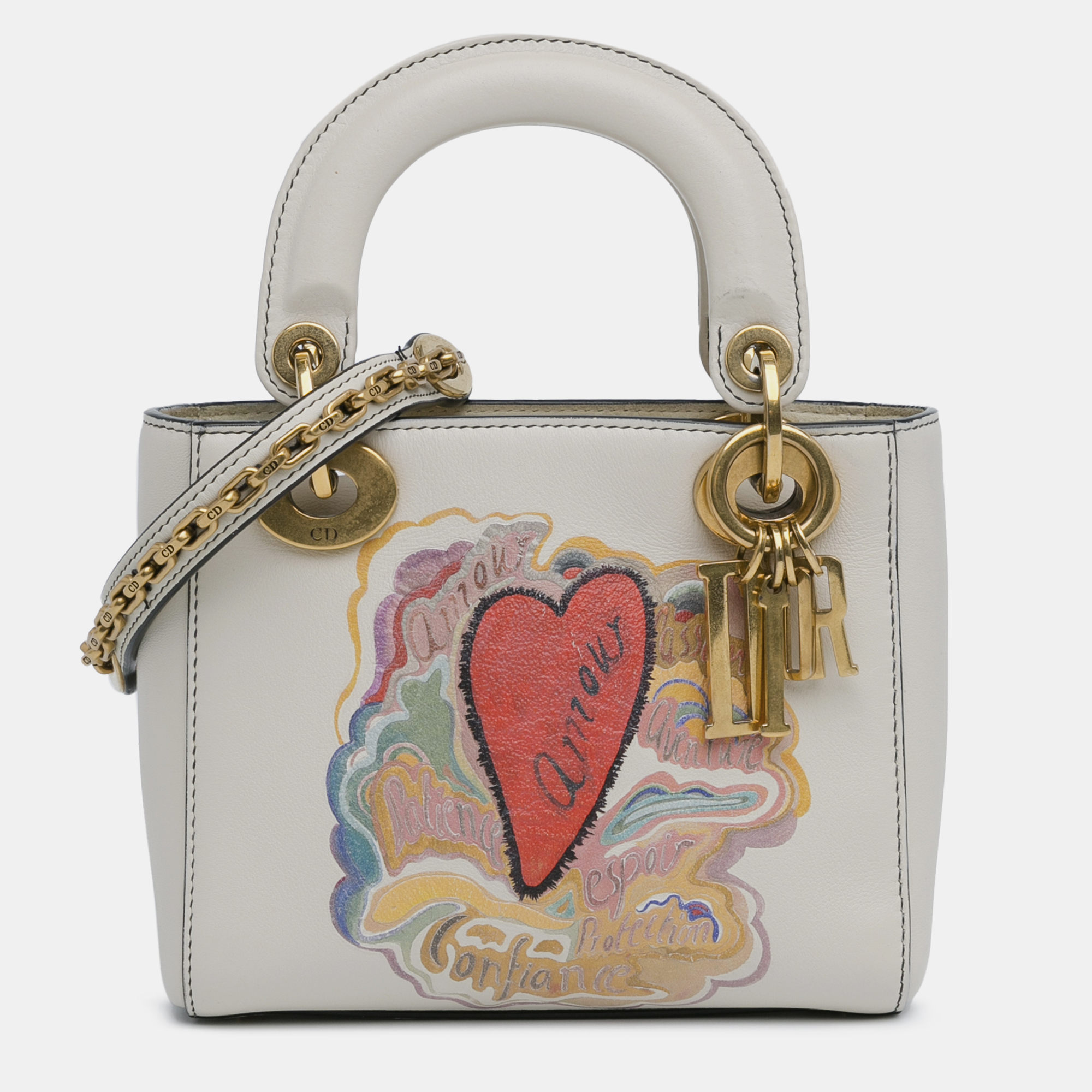 

Dior Niki De Saint Phalle Mini Calfskin Dioramour Lady Dior, White