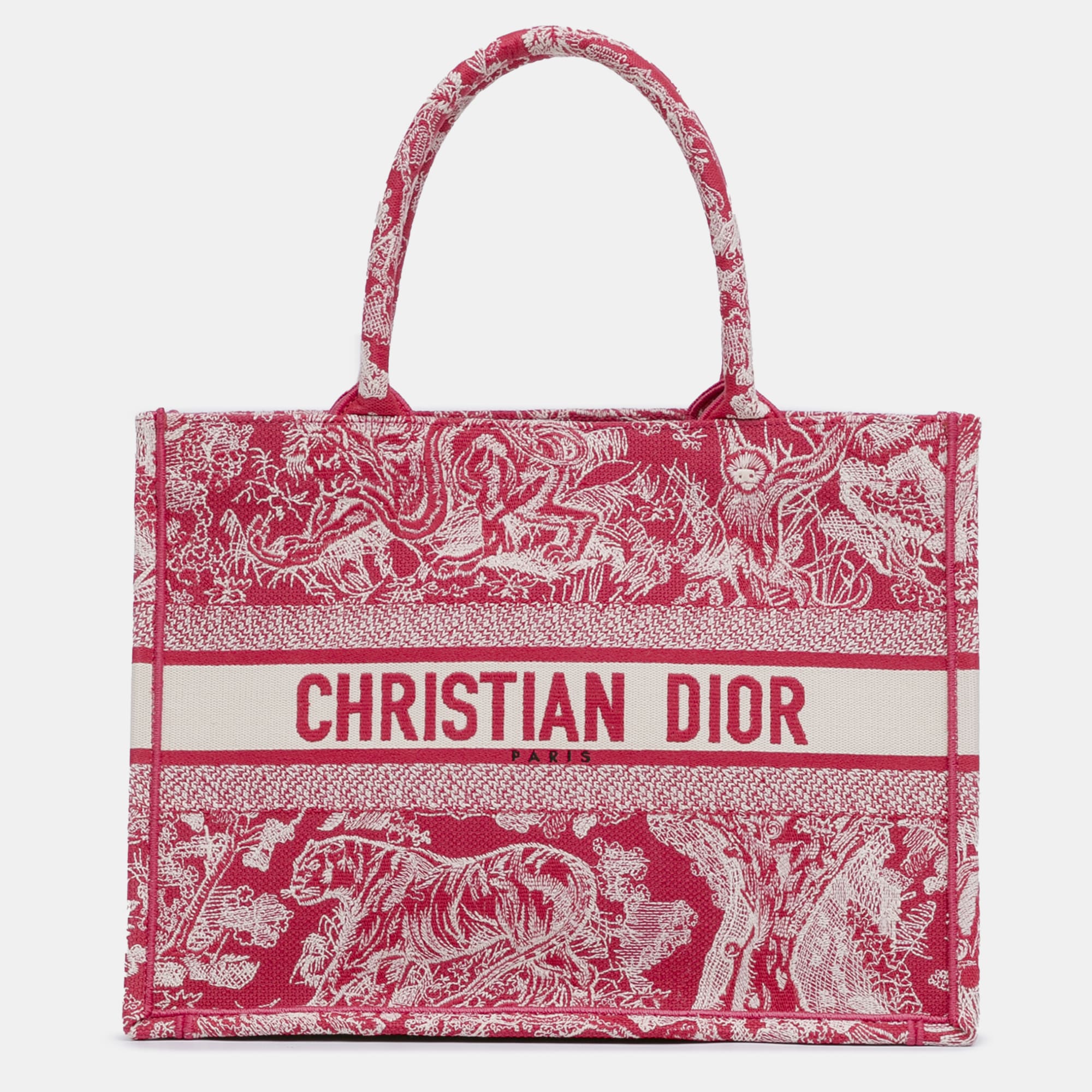 

Dior Pink Canvas Dior Medium Toile de Jouy Book Tote Bag