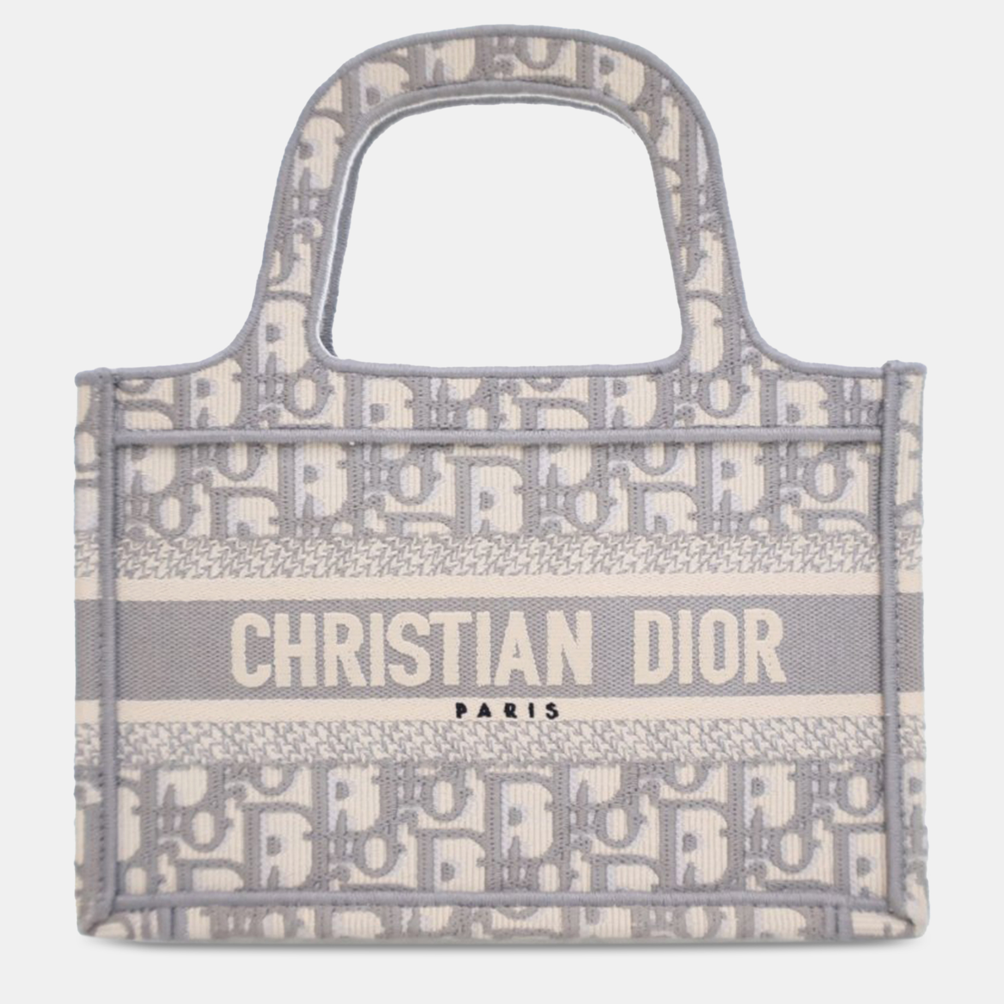 

Dior Grey Canvas Dior Mini Oblique Book Tote Bag