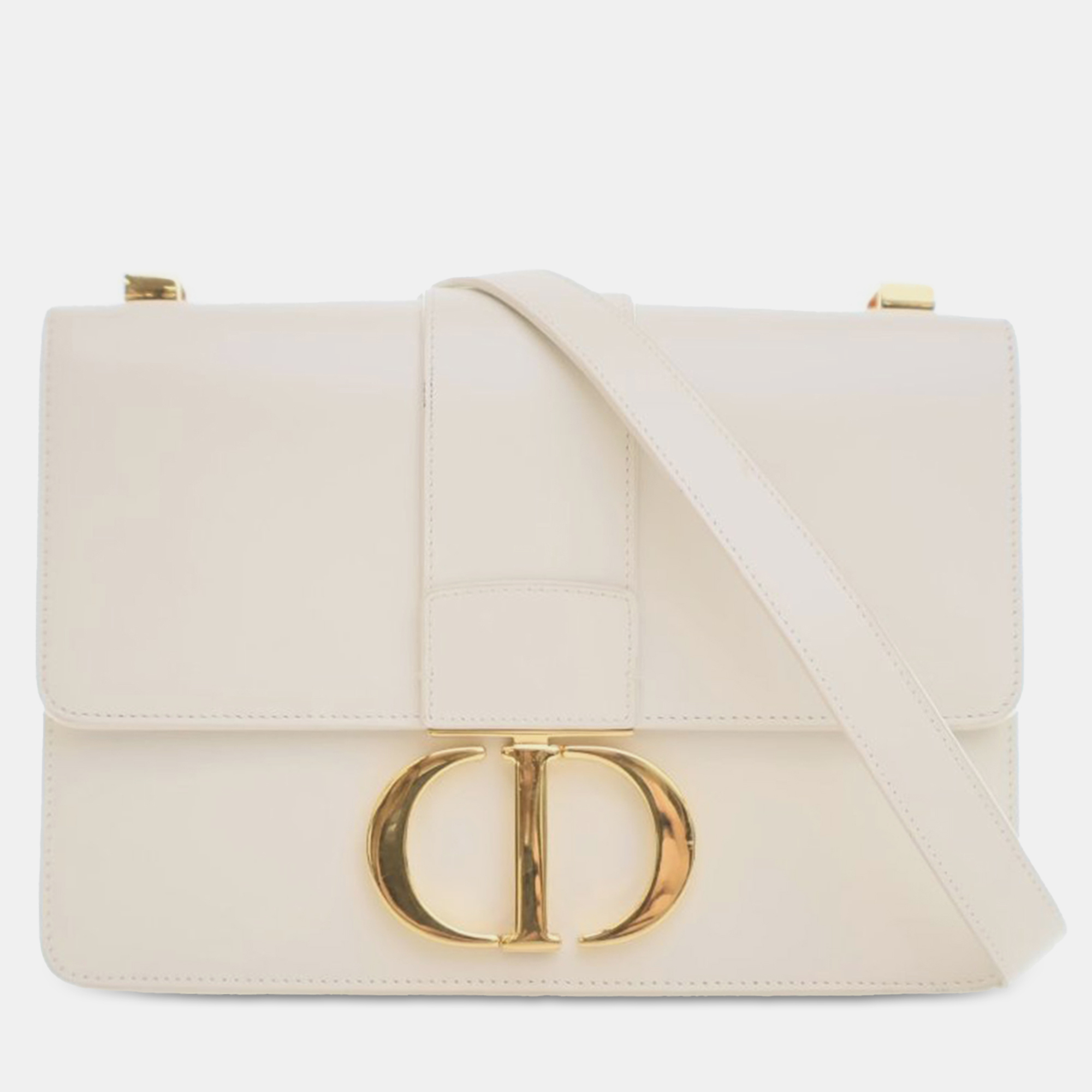 

Dior White Calf Leather 30 Montaigne Flap Bag