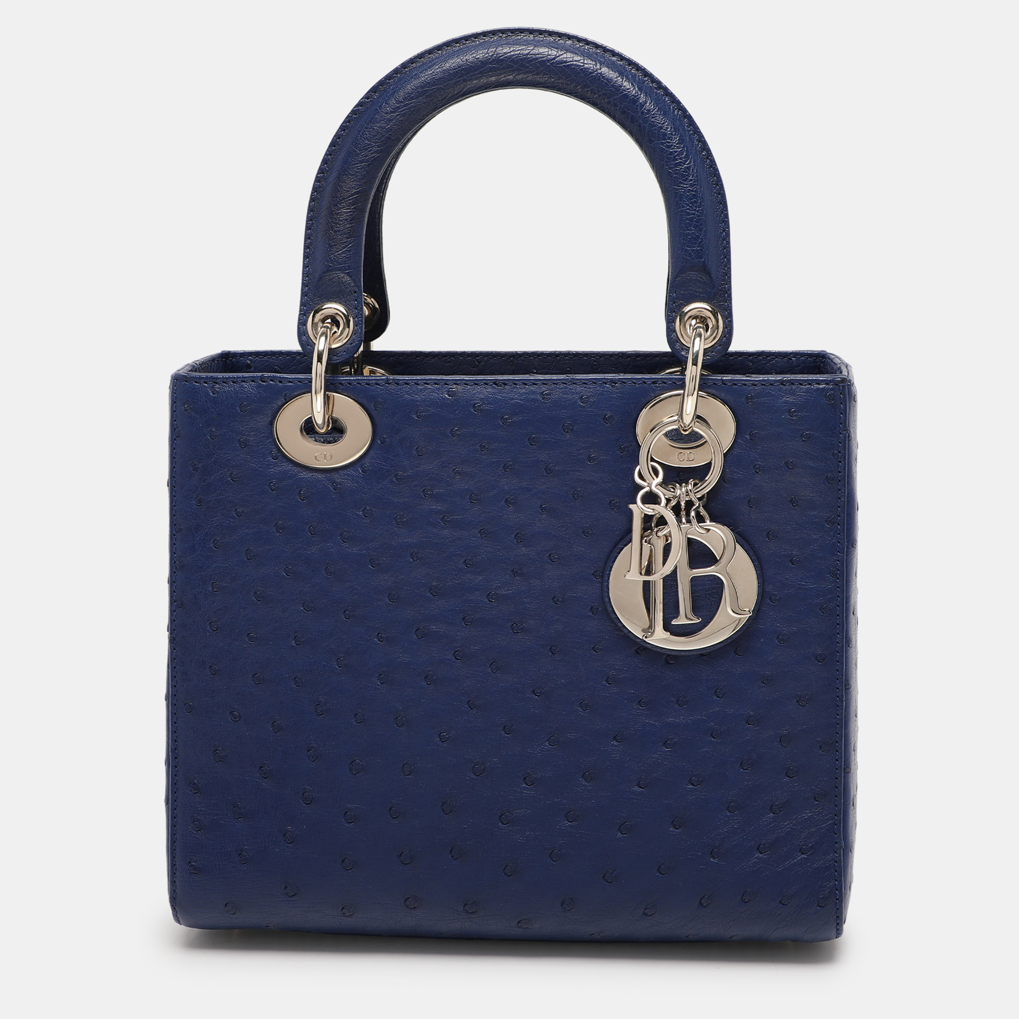 

Dior Blue Ostrich  Lady Dior Tote