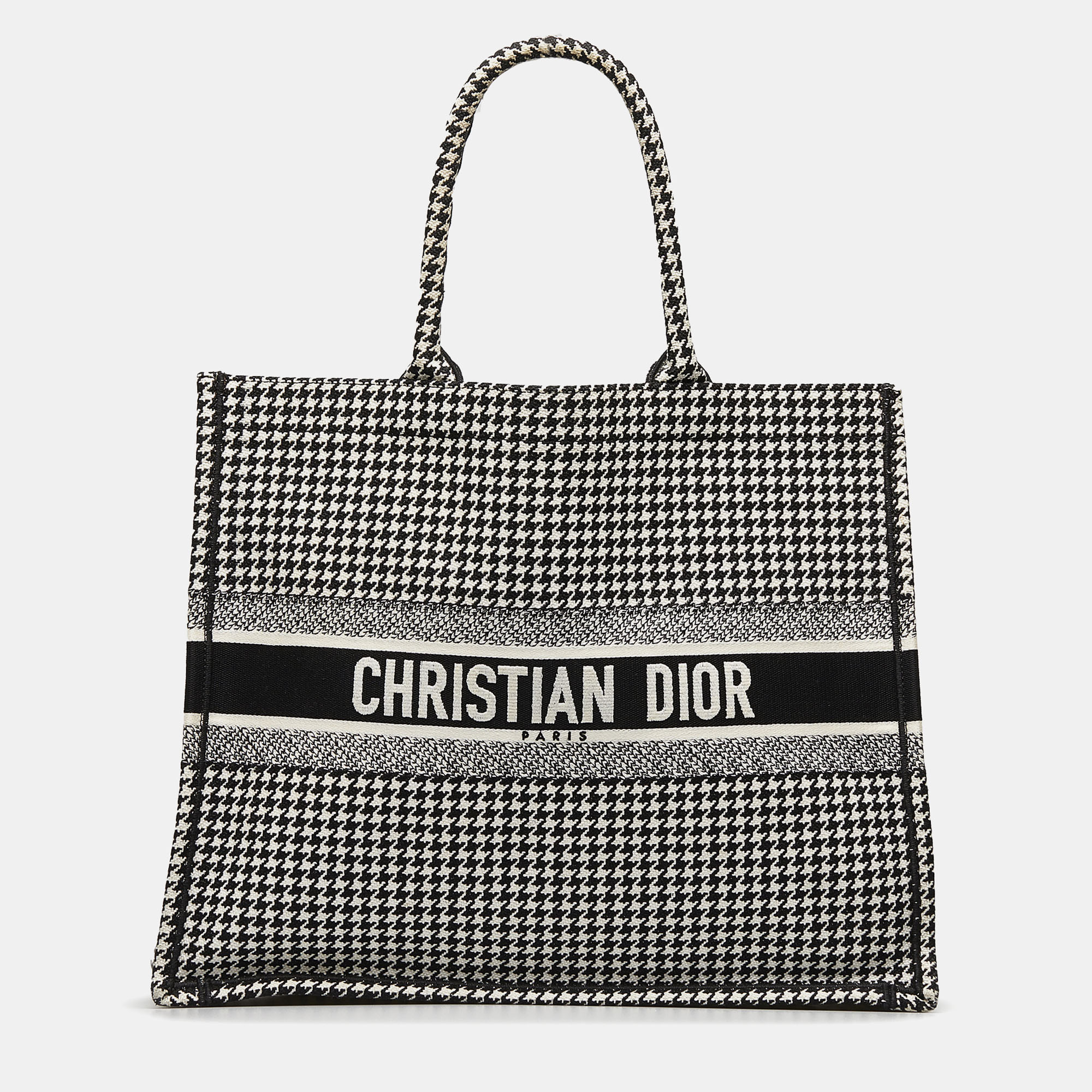 

Dior Black Canvas and Fabric Dior Large Houndstooth Book Tote