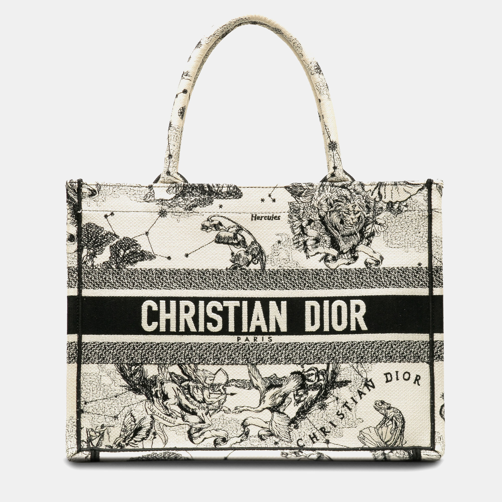 

Dior White Canvas Small Zodiac Book Tote Bag