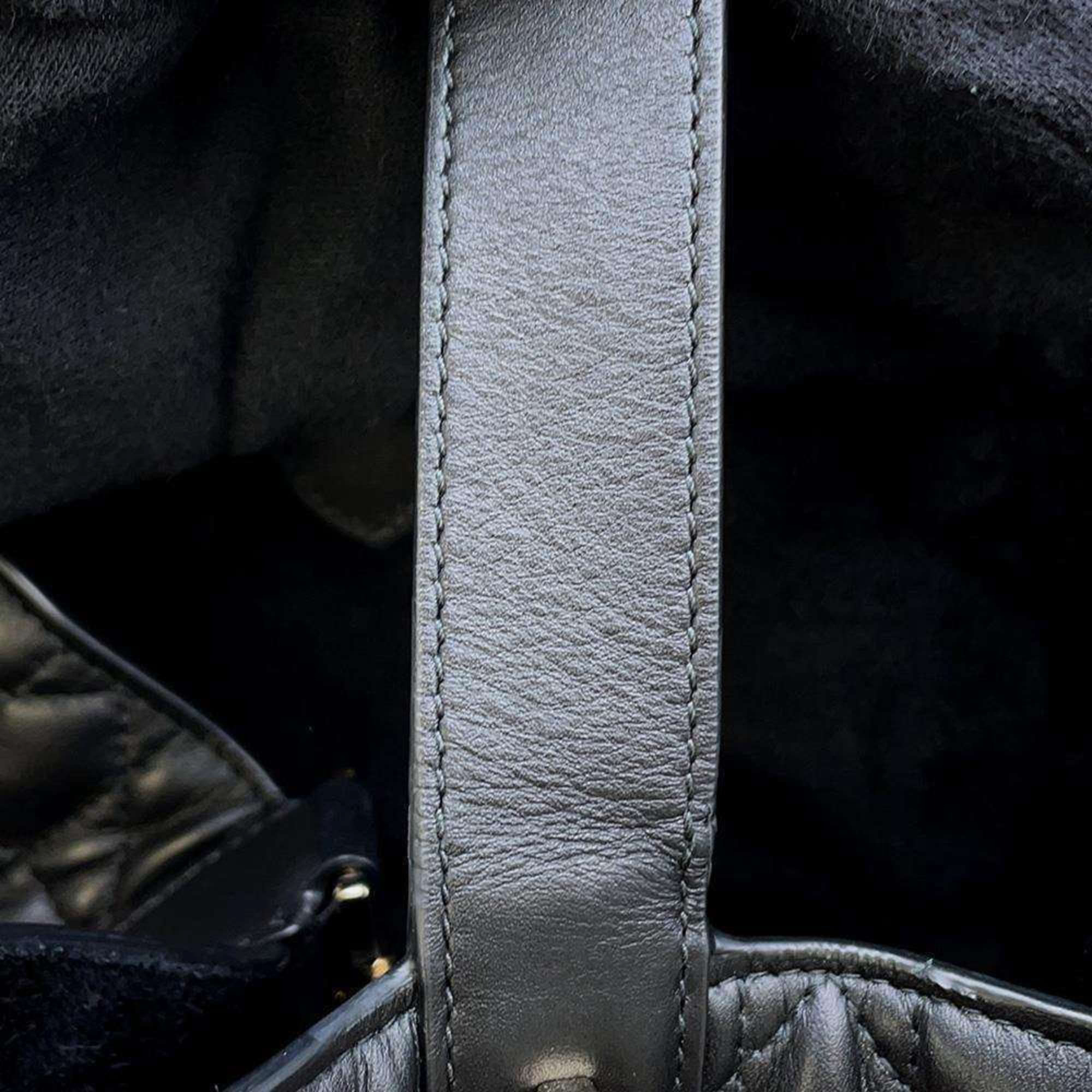 Christian Dior Medium Calf Leather Black Dior Toujours Macrocannage Handbag 