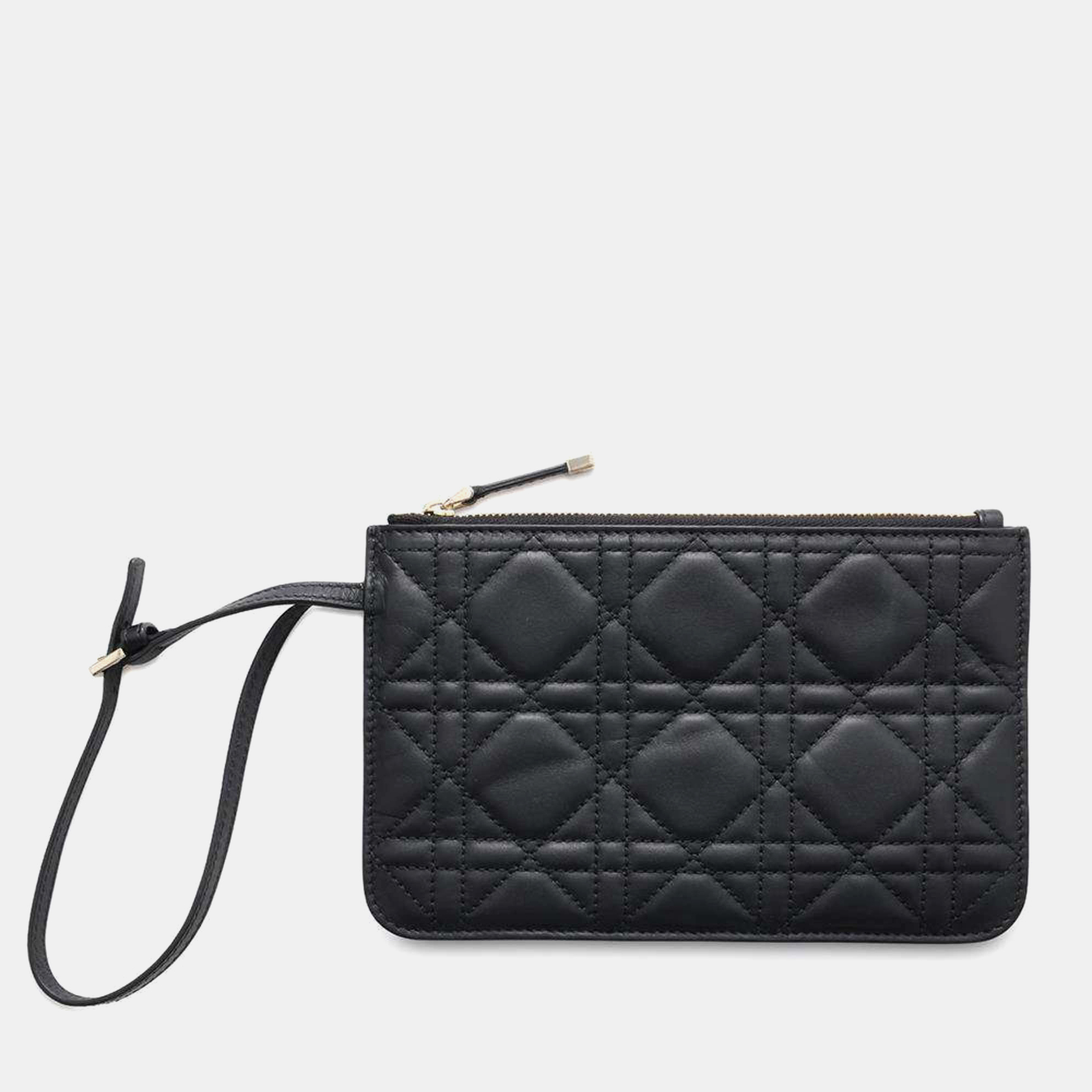 Christian Dior Medium Calf Leather Black Dior Toujours Macrocannage Handbag 