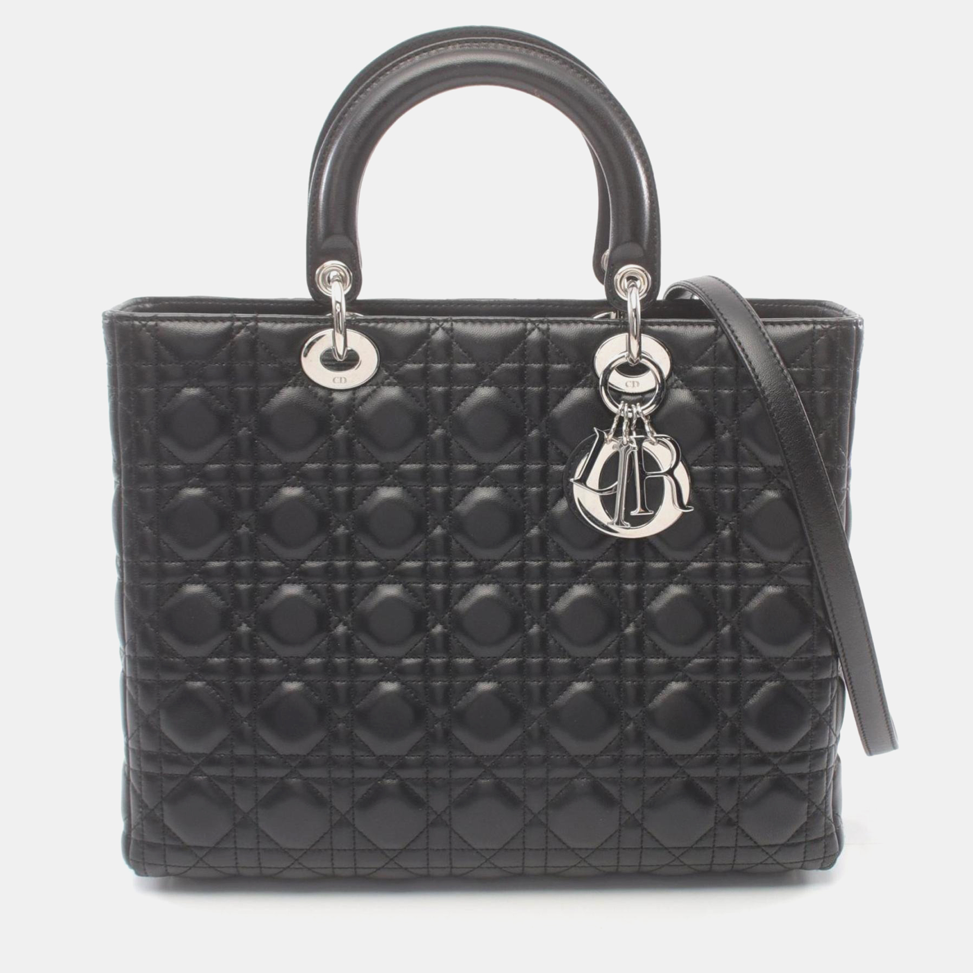 

Christian Dior Black Leather Dior Lady Cannage Handbag