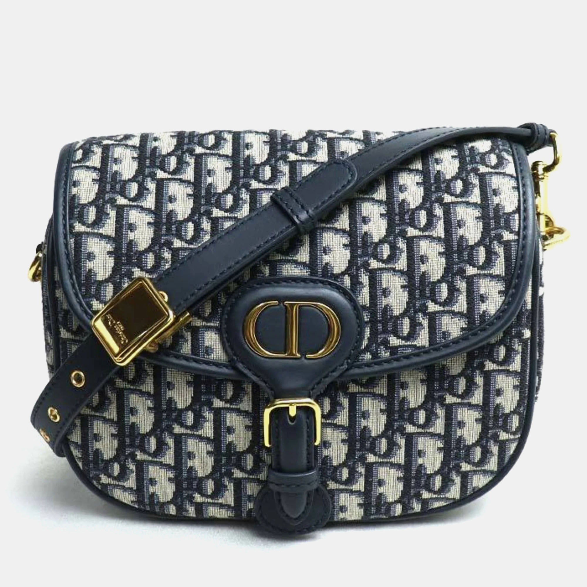 

Christian Dior Navy Beige Bobby Medium Shoulder Bag