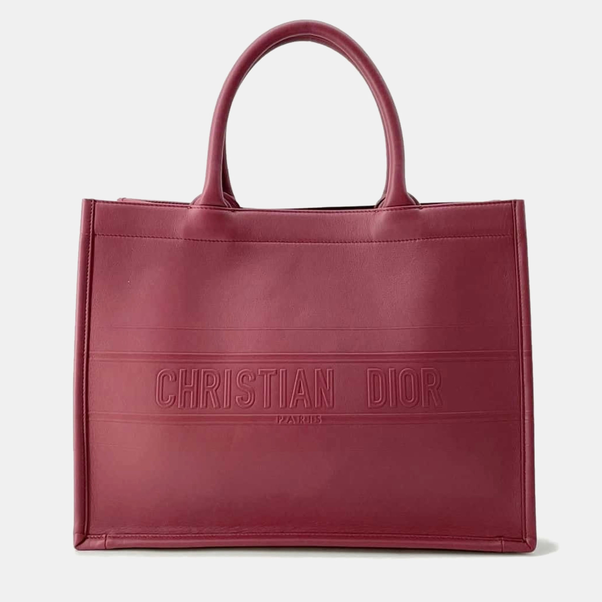 

Christian Dior Calf Leather Book Medium Tote Bag, Pink