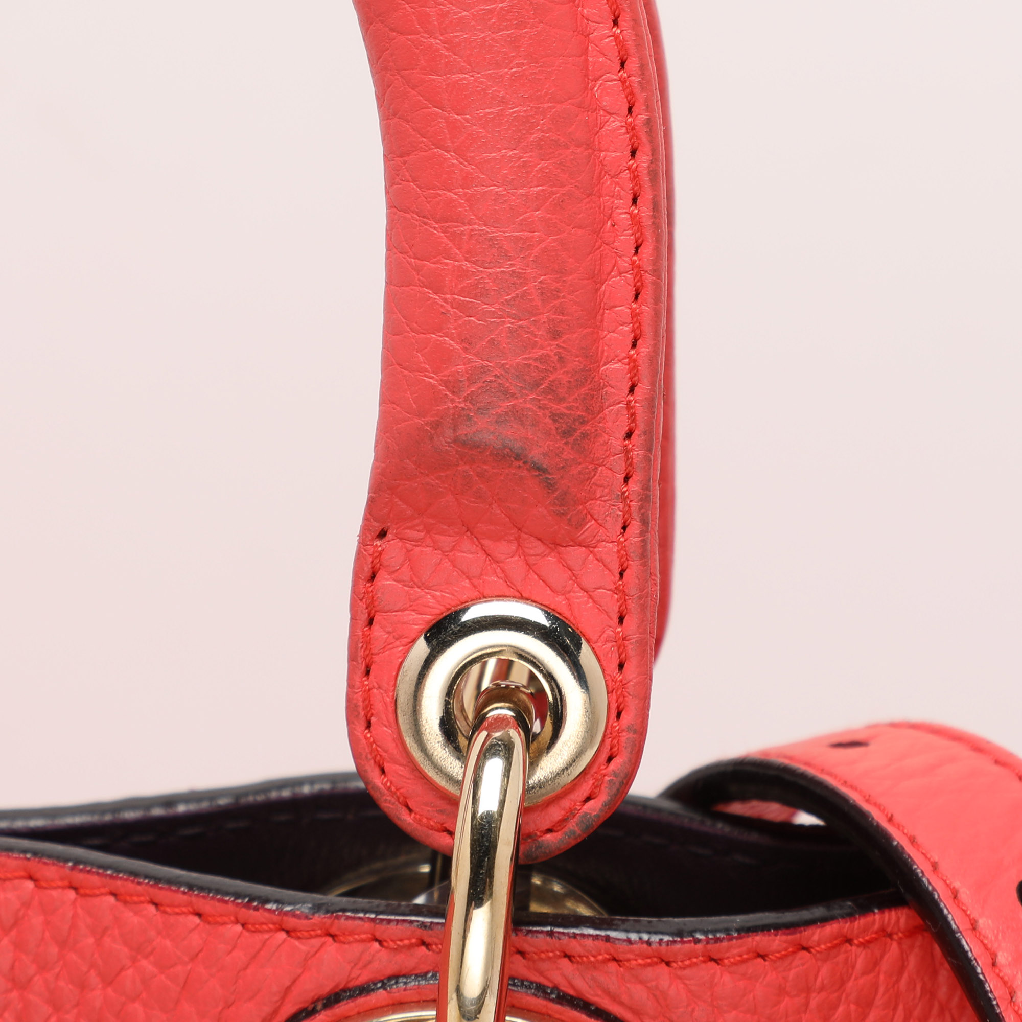 Dior Coral Leather Large Diorissimo Shopper Tote 
