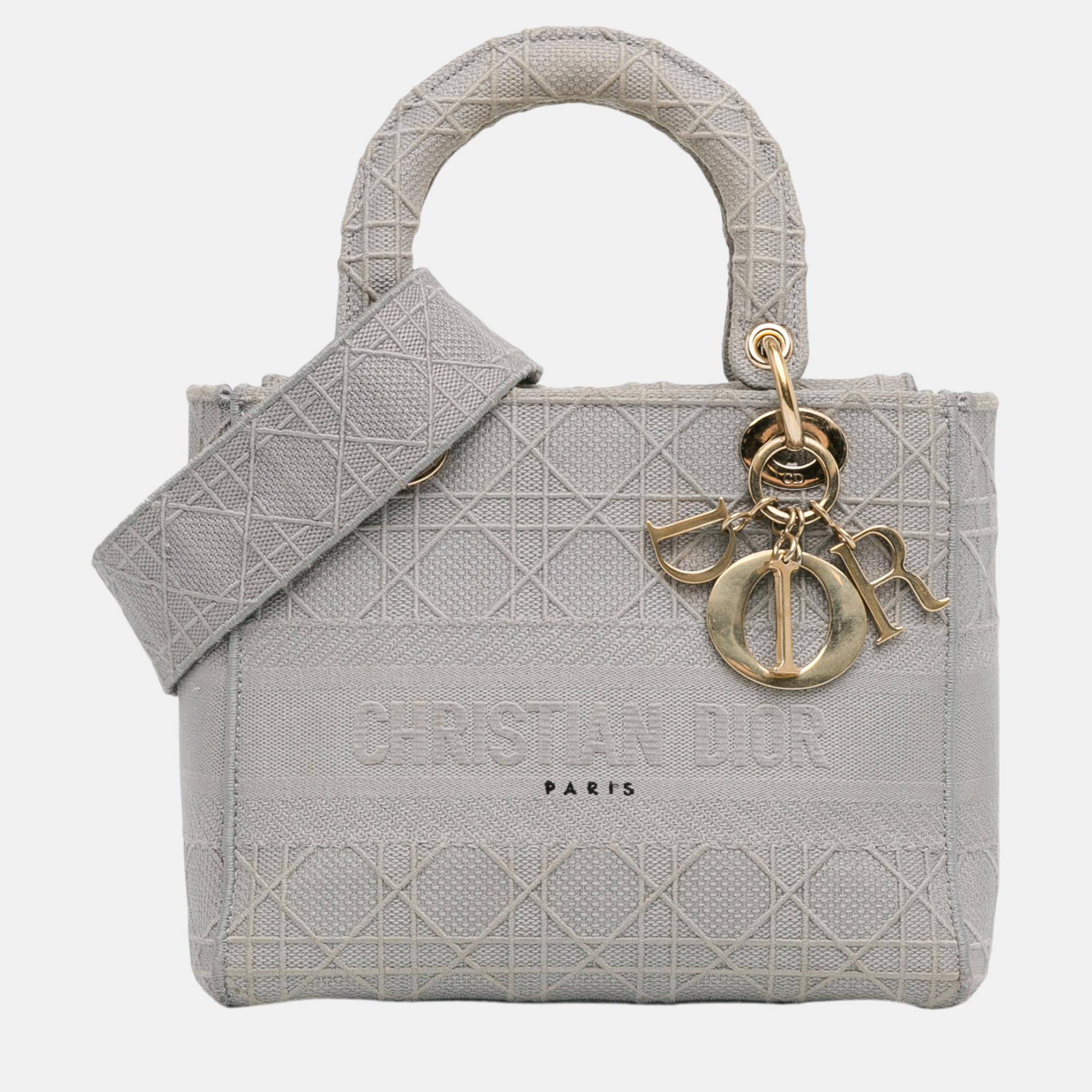 

Dior Grey Medium Cannage Lady D-Lite