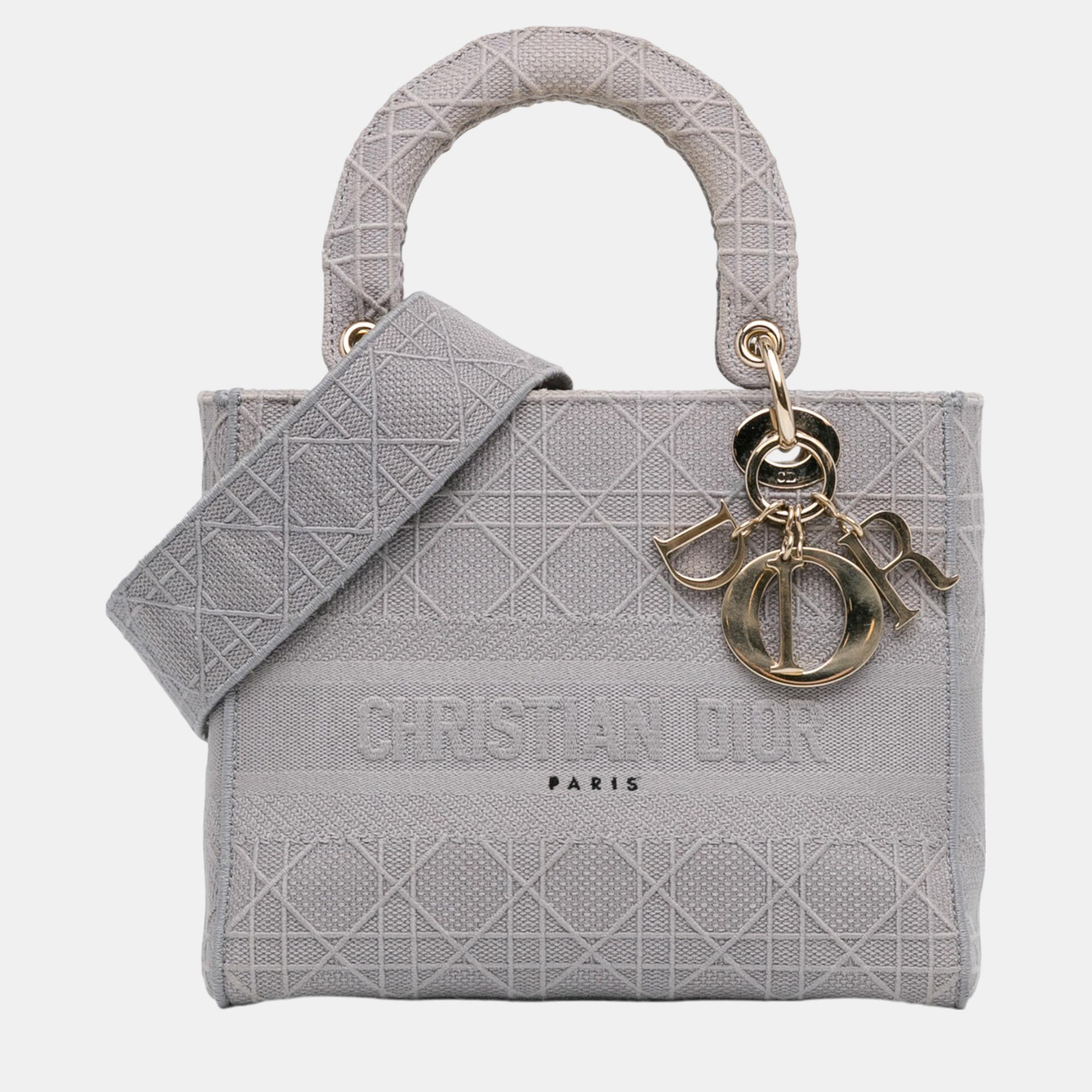 

Dior Grey Medium Cannage Lady D-Lite