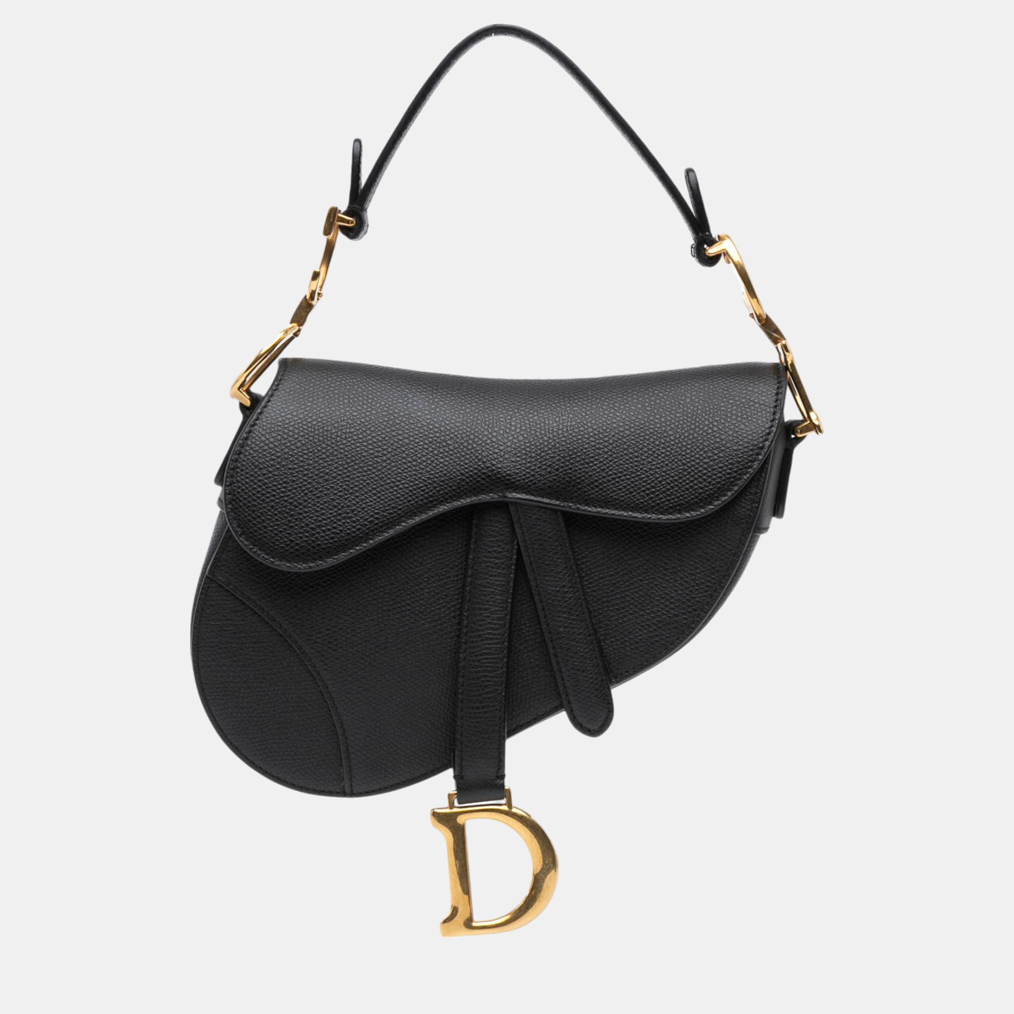 

Dior Black Mini Leather Saddle