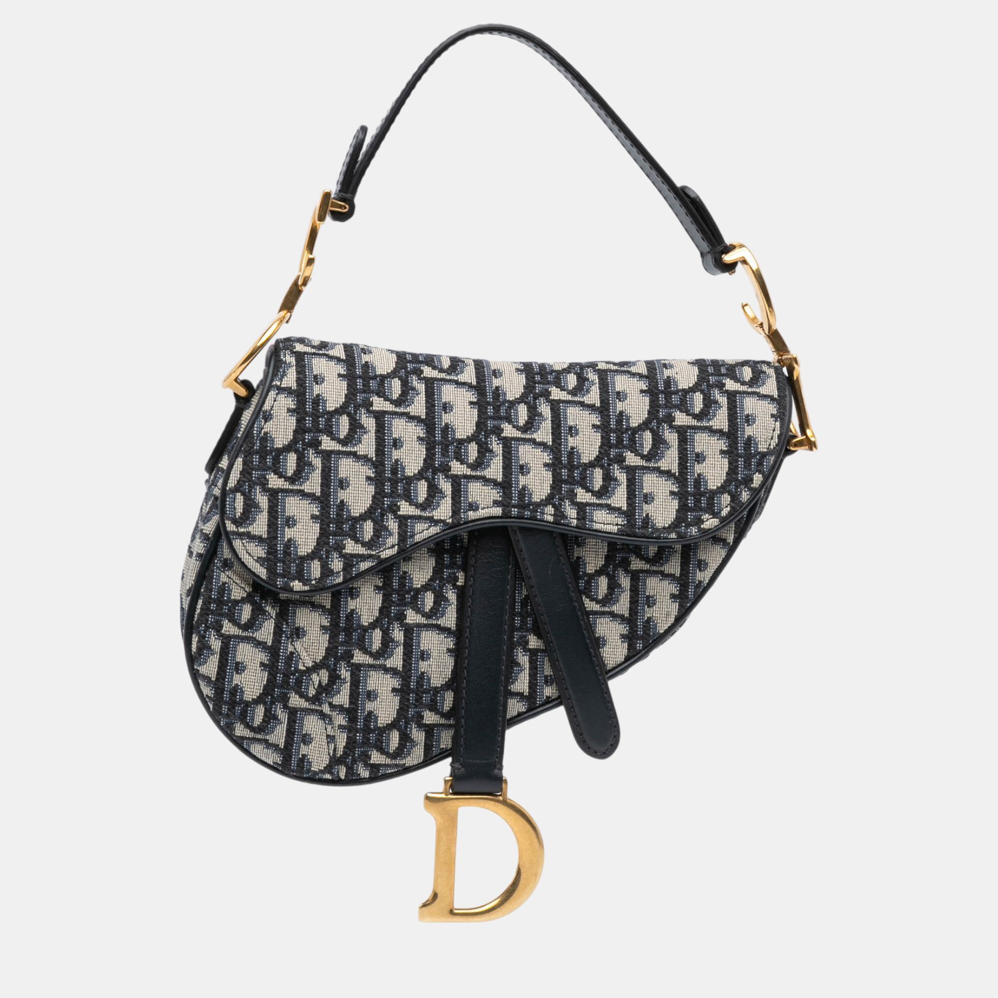 

Dior Blue Mini Oblique Saddle