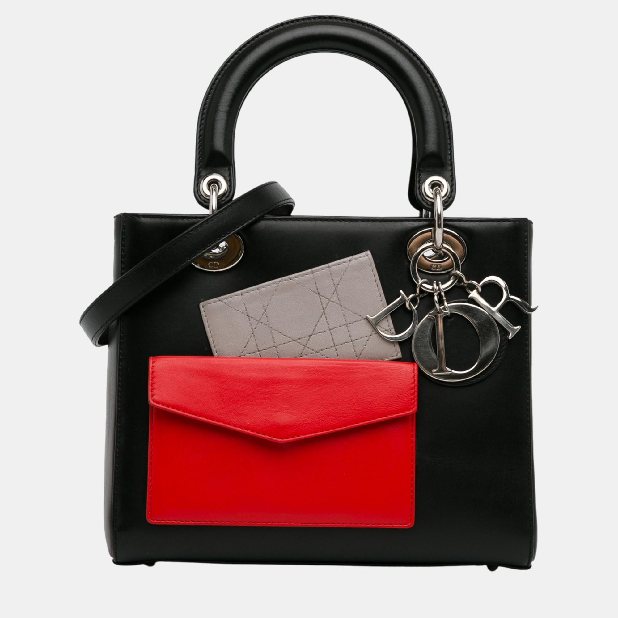 

Dior Black Medium Calfskin Pockets Lady Dior