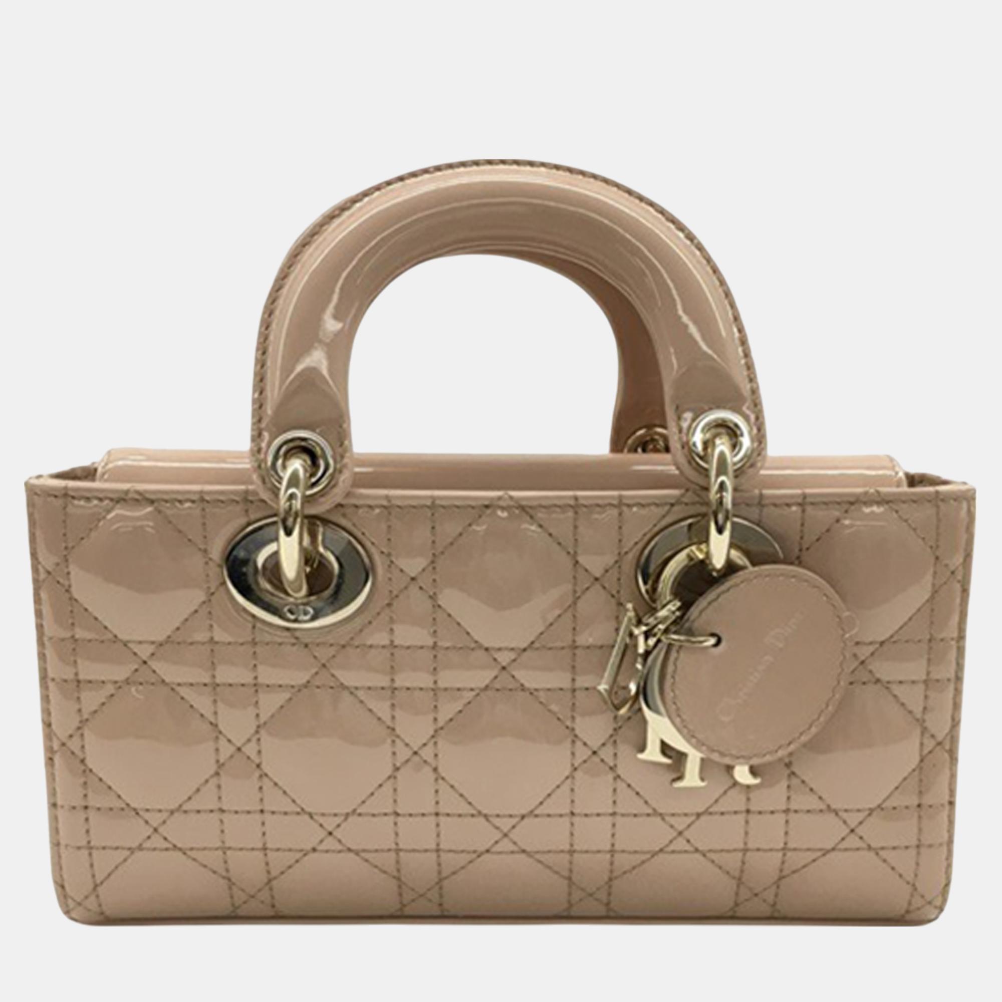 

Dior Brown Small Patent Cannage Lady D-Joy