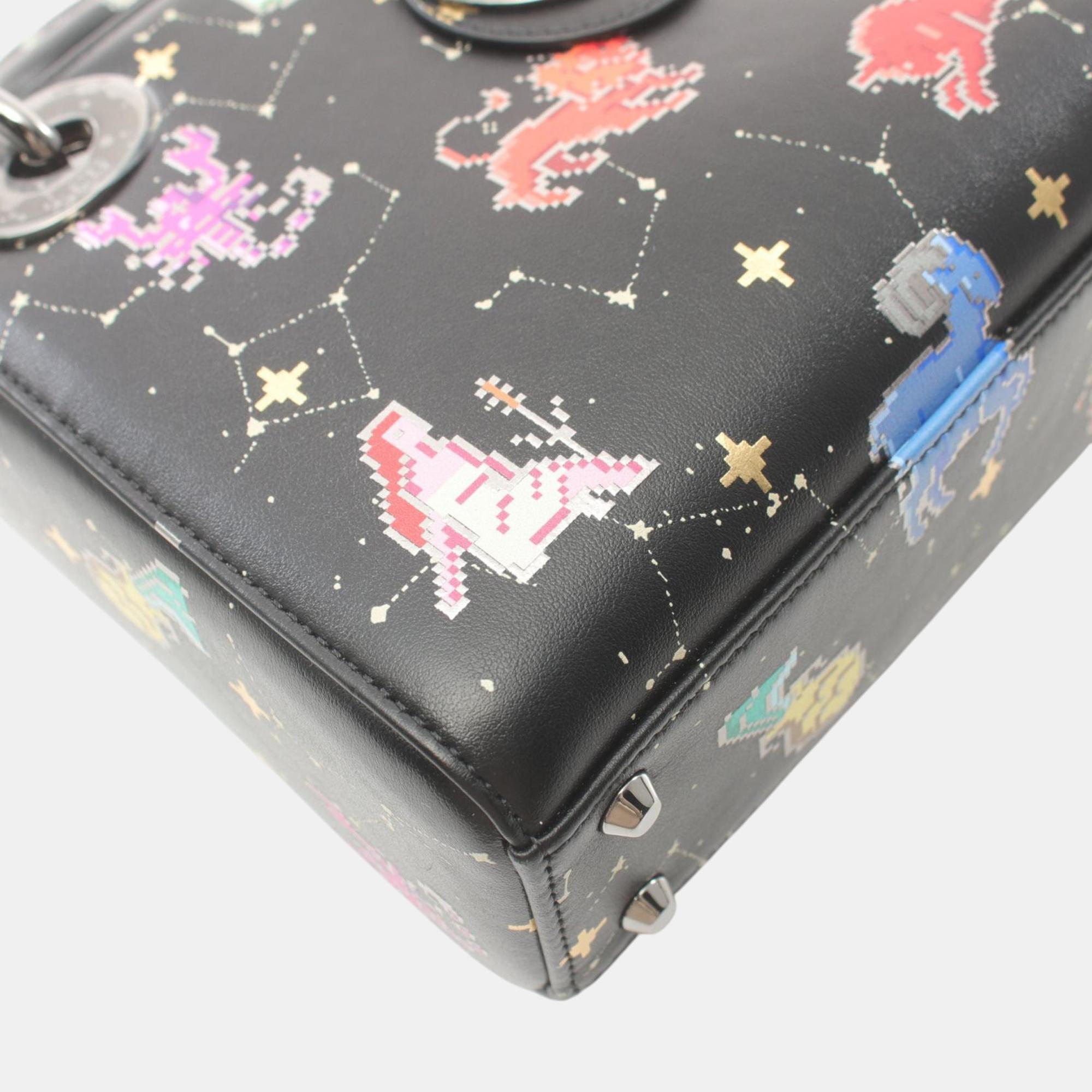 Christian Dior Black Multicolor Leather Dior Handbag 