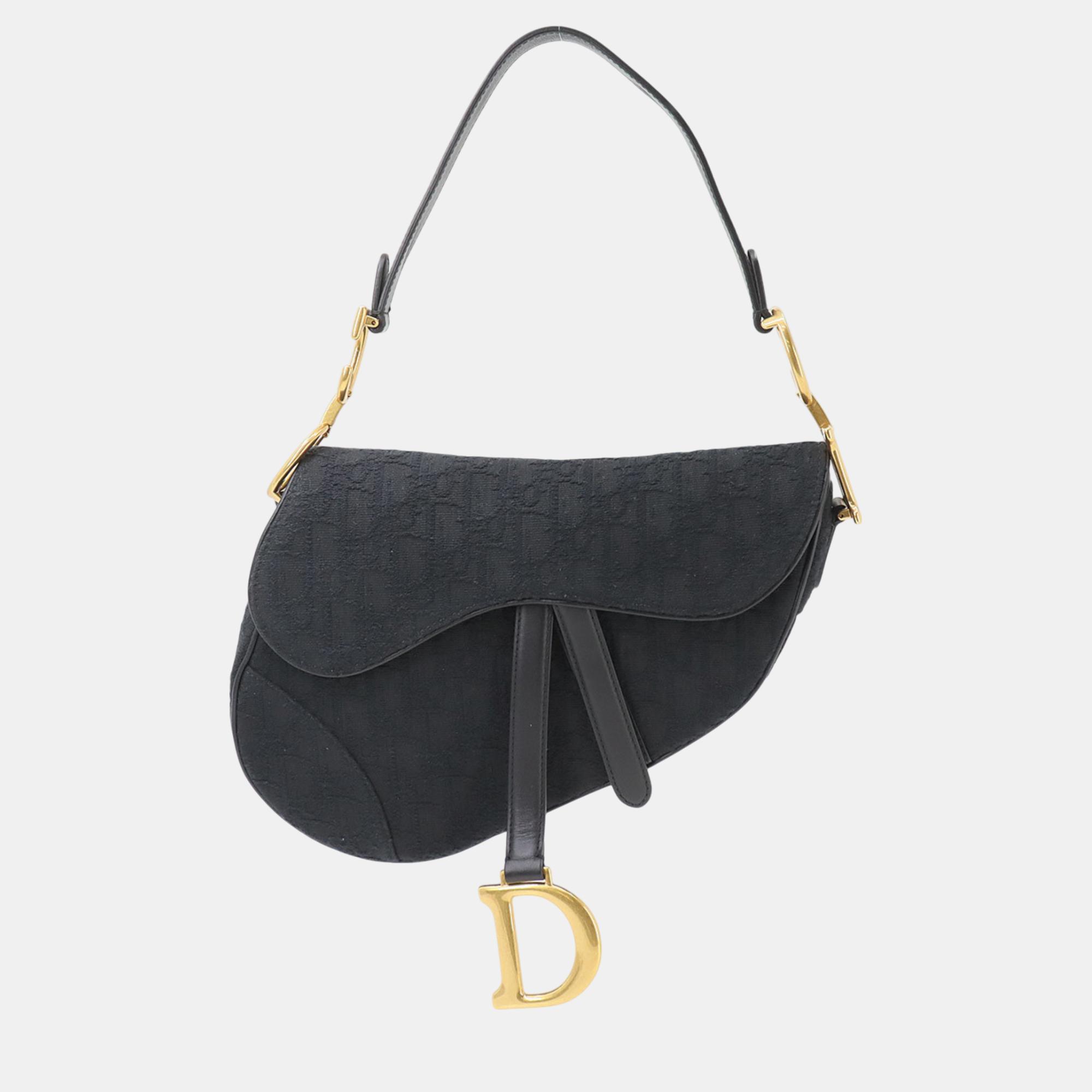 

Christian Dior Canvas Black Trotter Saddle Bag