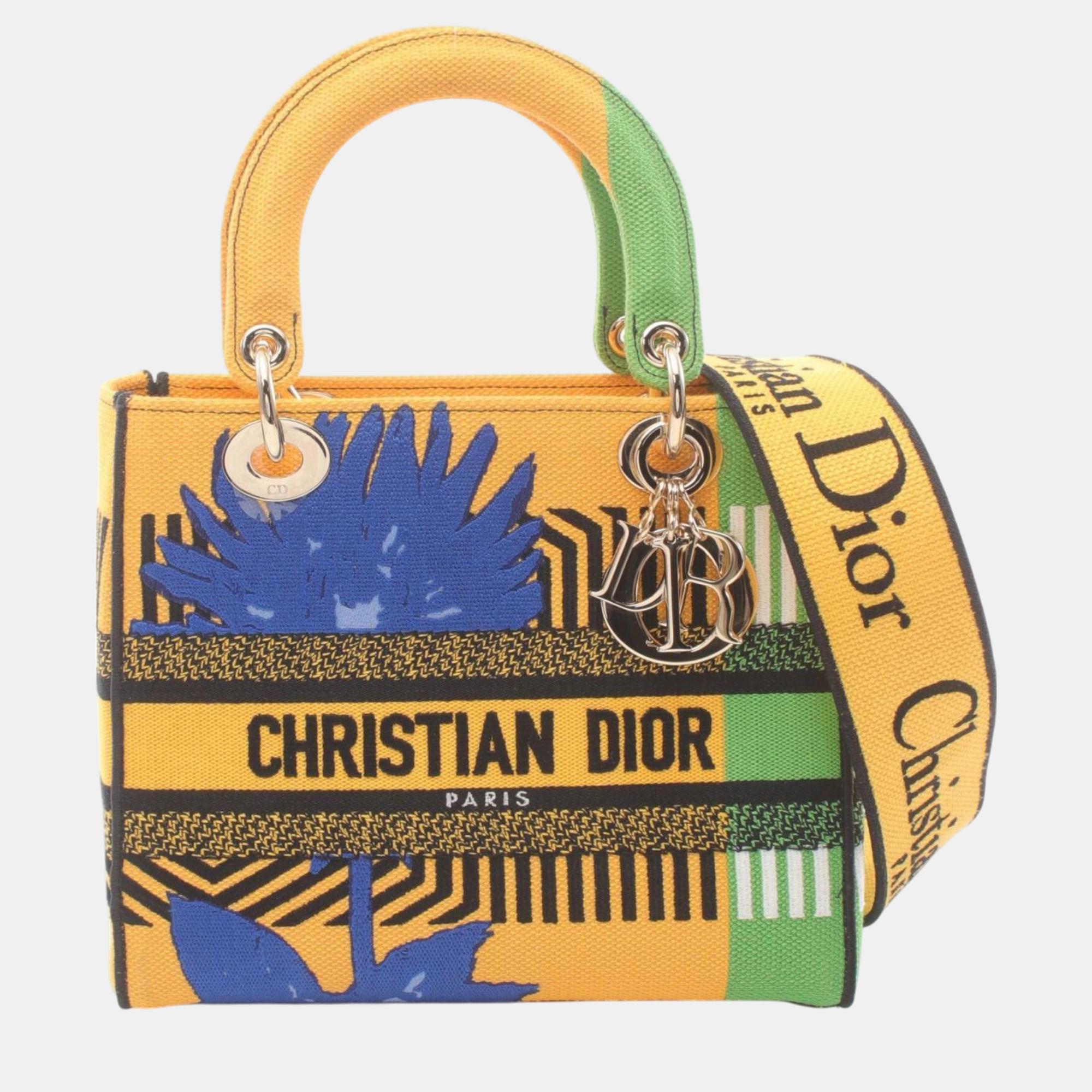 

Christian Dior Canvas Yellow Multicolor Dior Lady Handbag