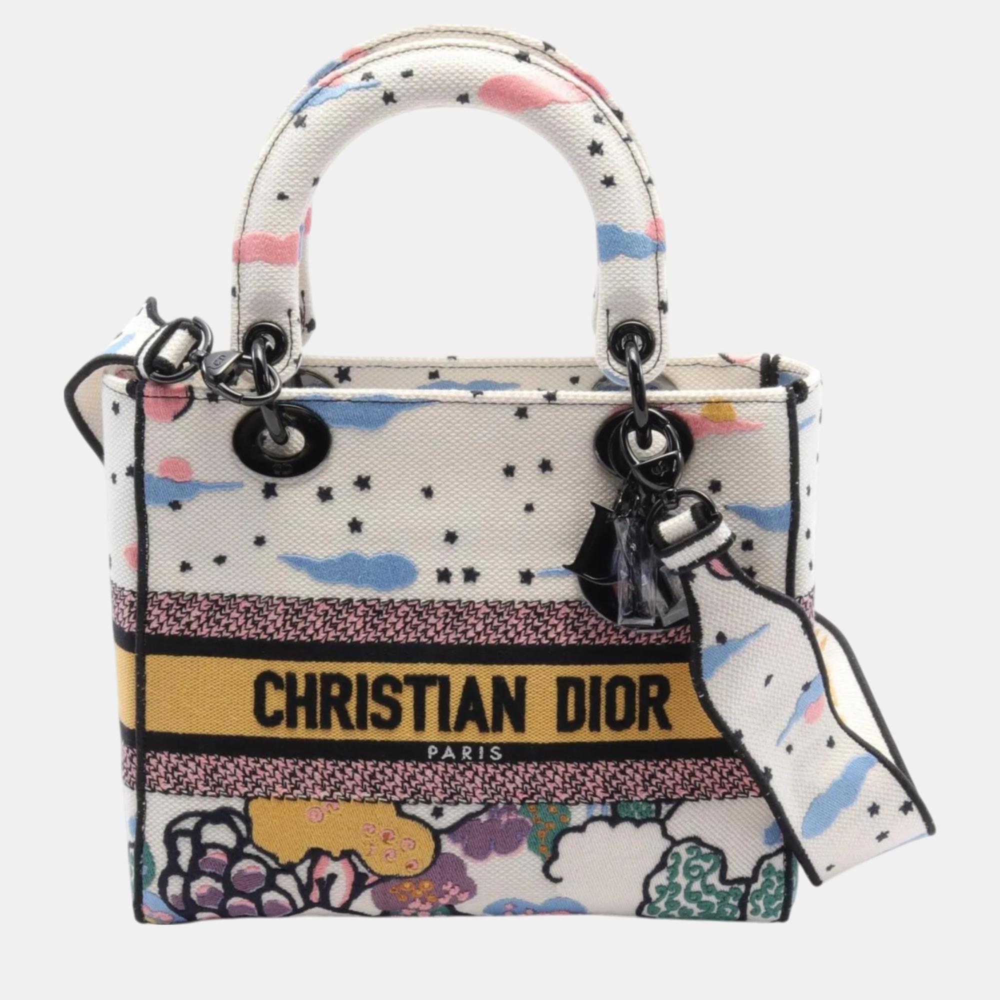 

Christian Dior Canvas White Multicolor Dior Lady Handbag