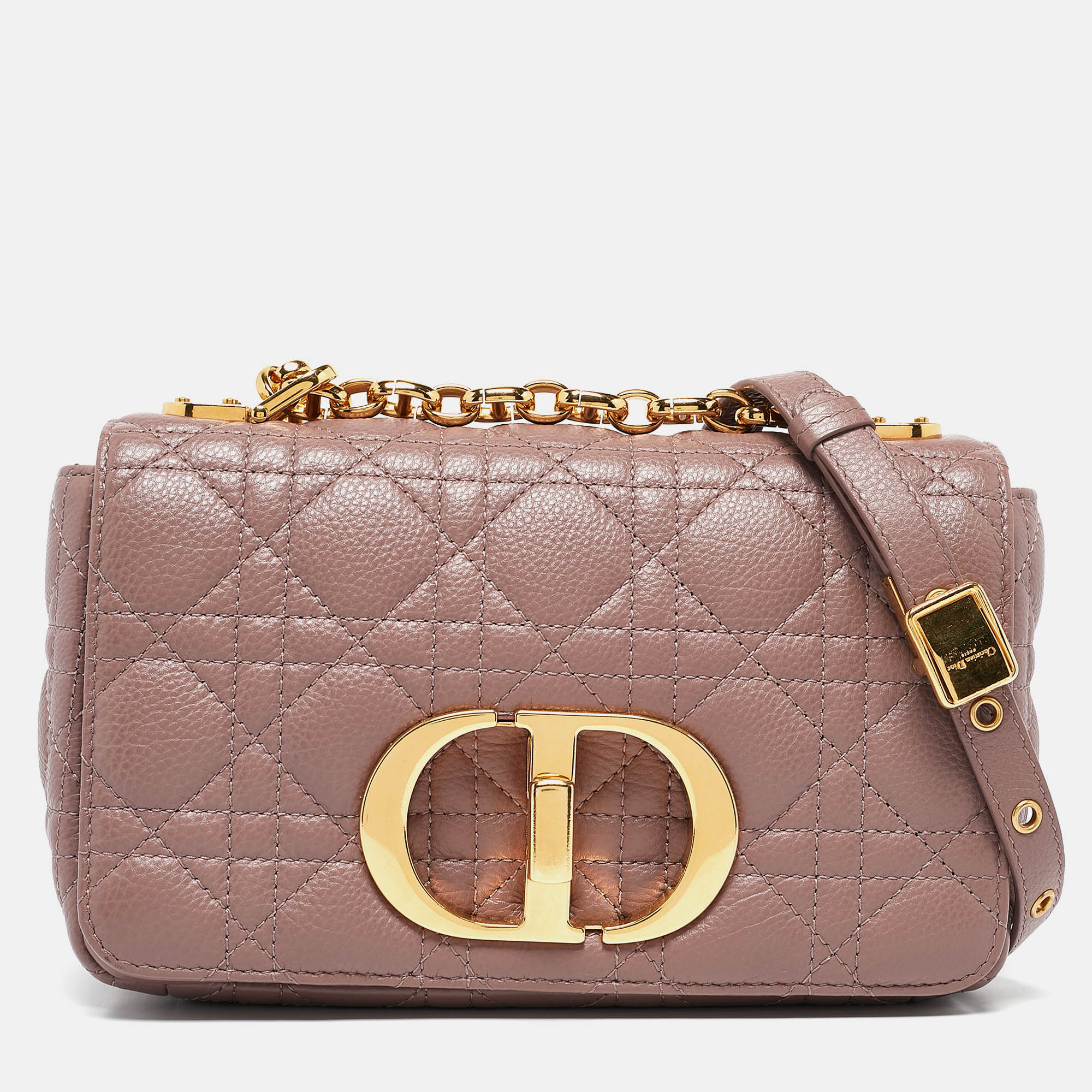 

Dior Old Rose Cannage Leather Small Caro Shoulder Bag, Pink