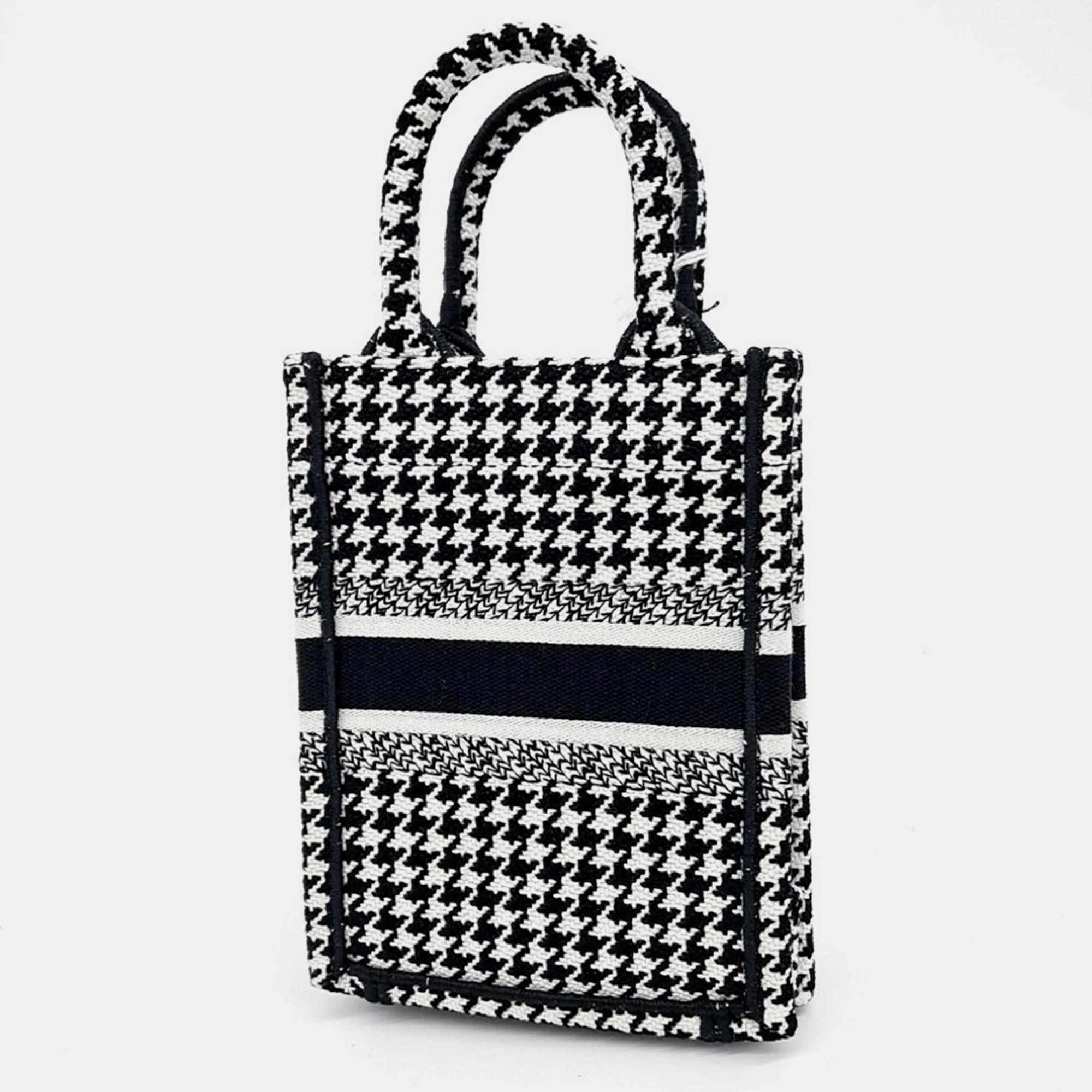 Dior Black Fabric Book Tote Mini Cell Phone Bag 