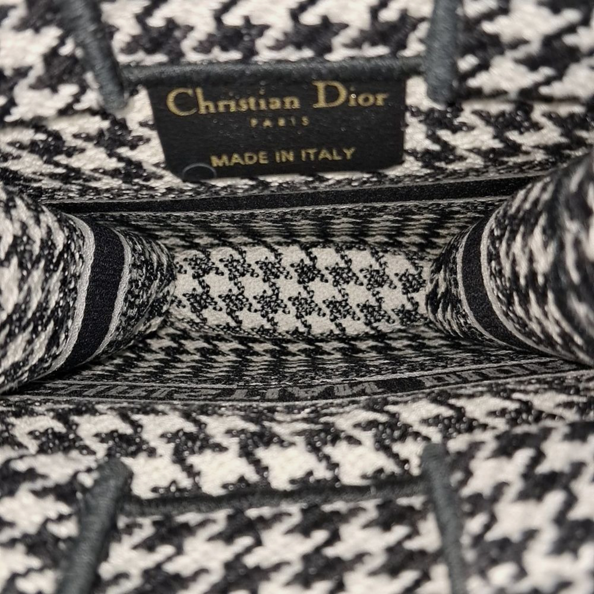 Dior Black Fabric Book Tote Mini Cell Phone Bag 
