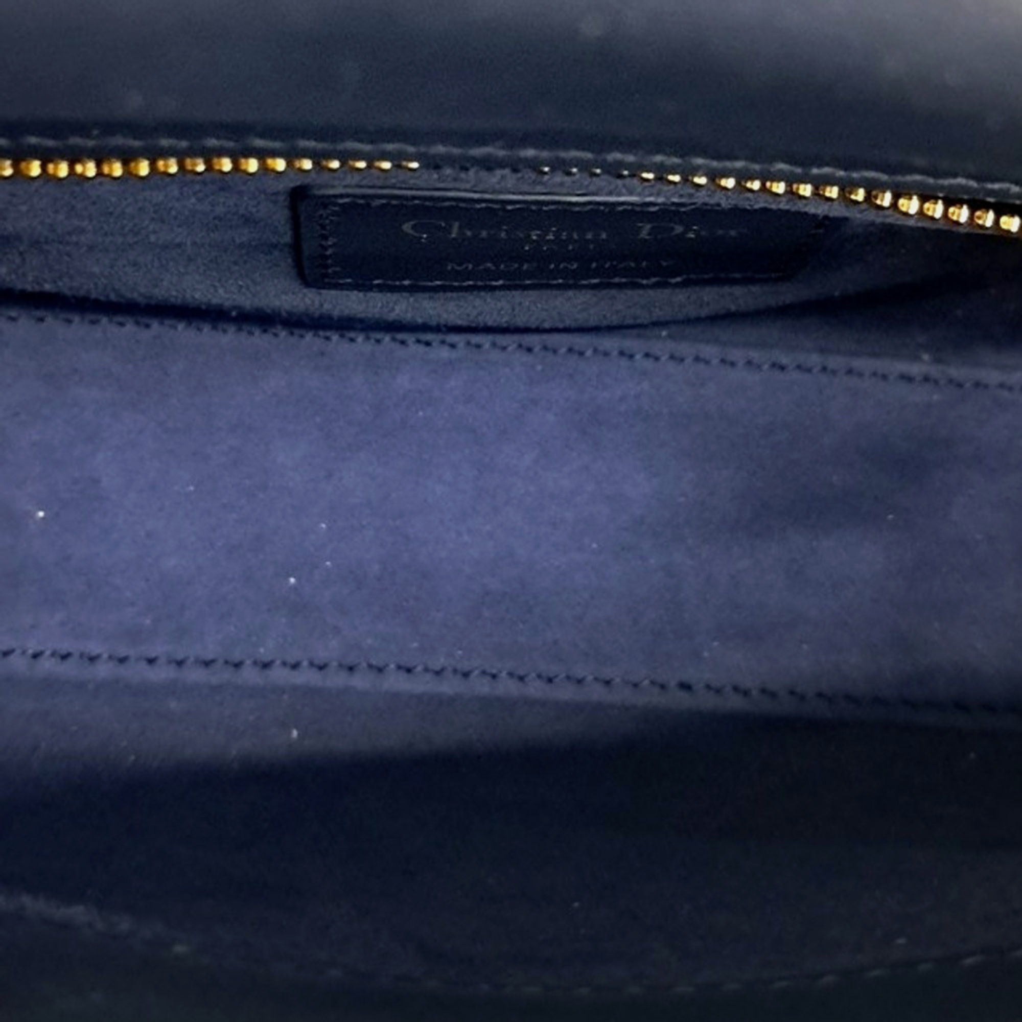 Dior Multicolor Navy Blue Leather Lady Mini Bag 