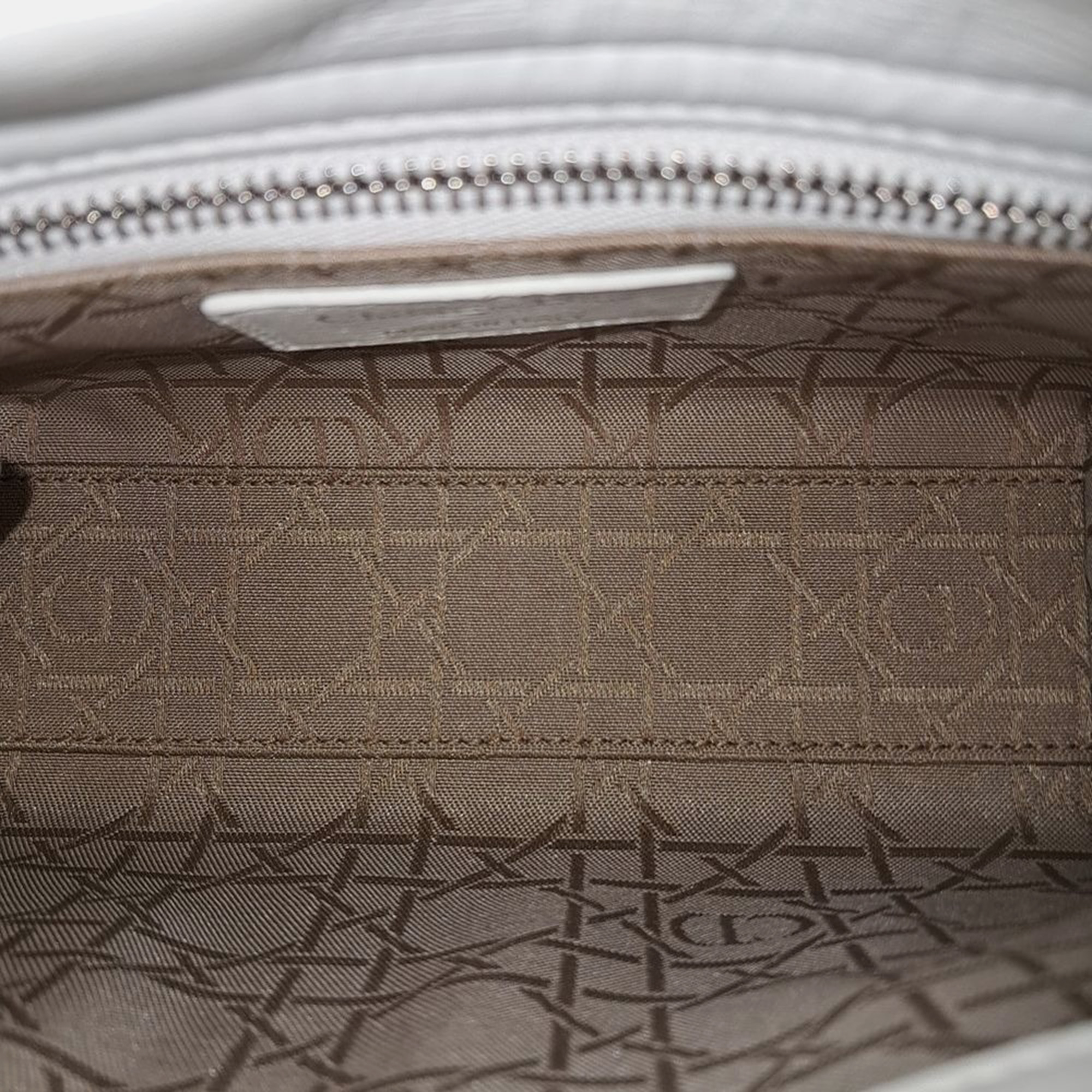 Dior White Leather Lady Mini Bag 