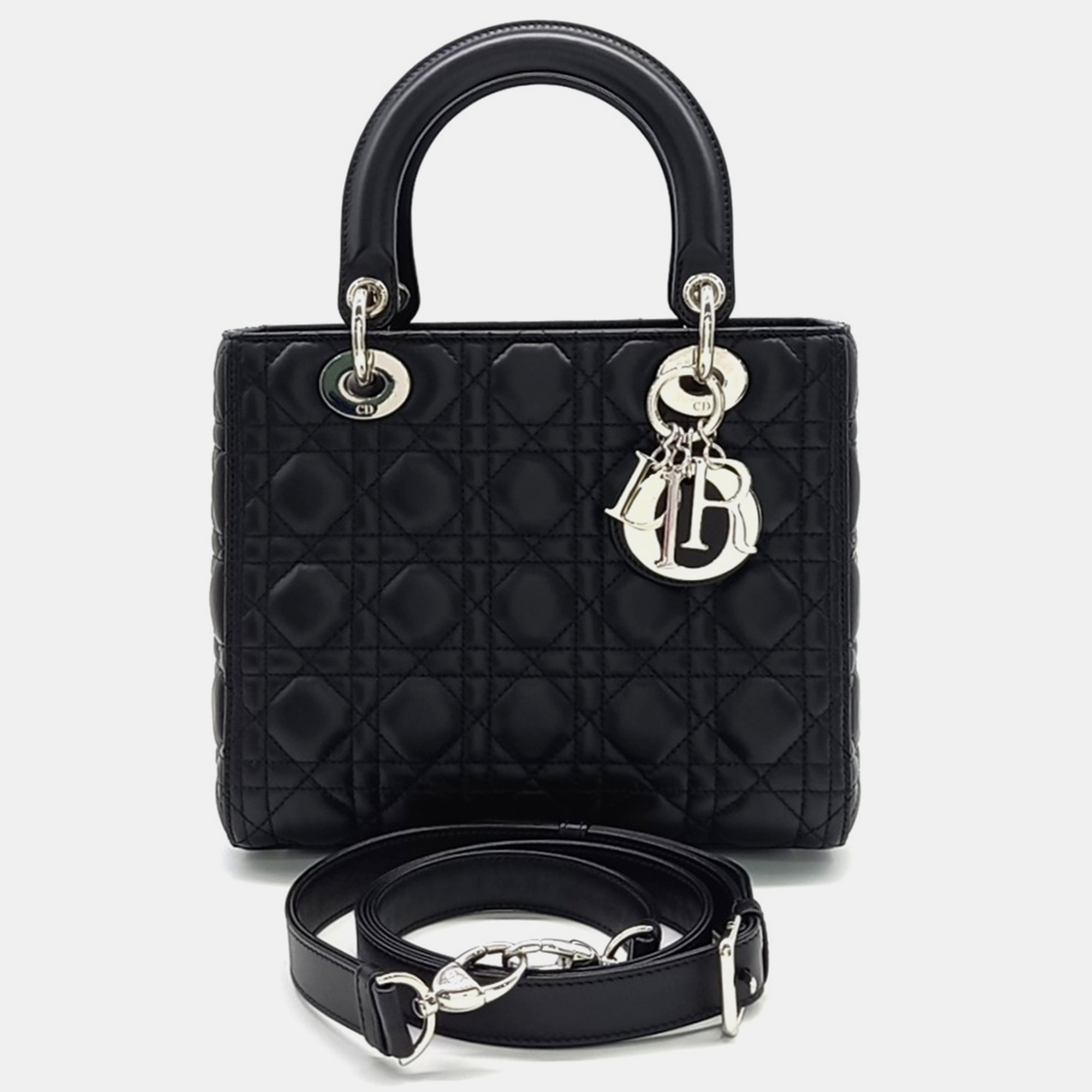 

Dior Black Leather Cannage Lady Medium Bag