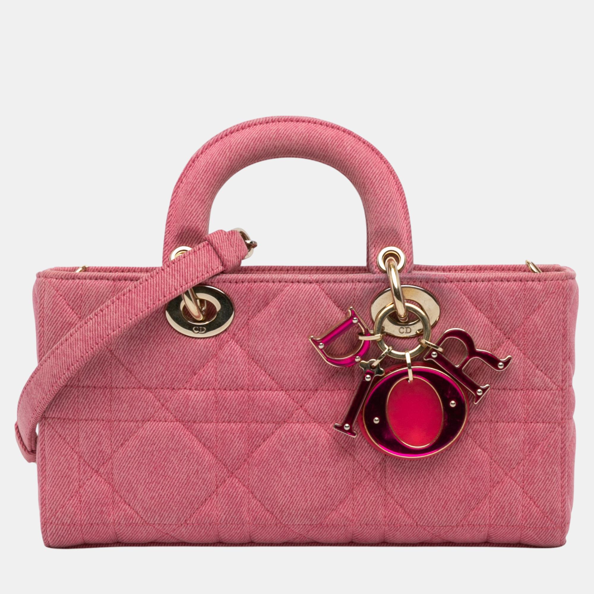 

Dior Pink Medium Denim Macrocannage Lady D Joy