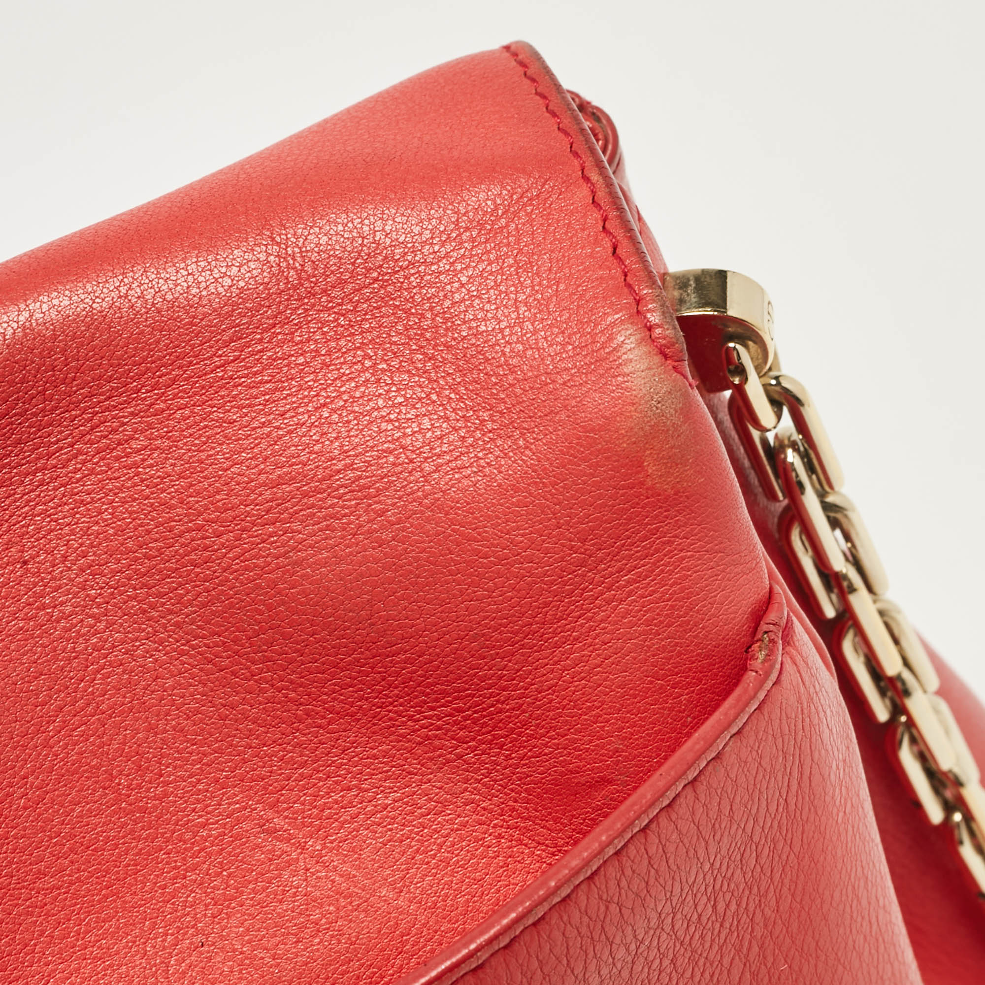 Dior Coral Pink Leather Large Diorling Shoulder Bag 