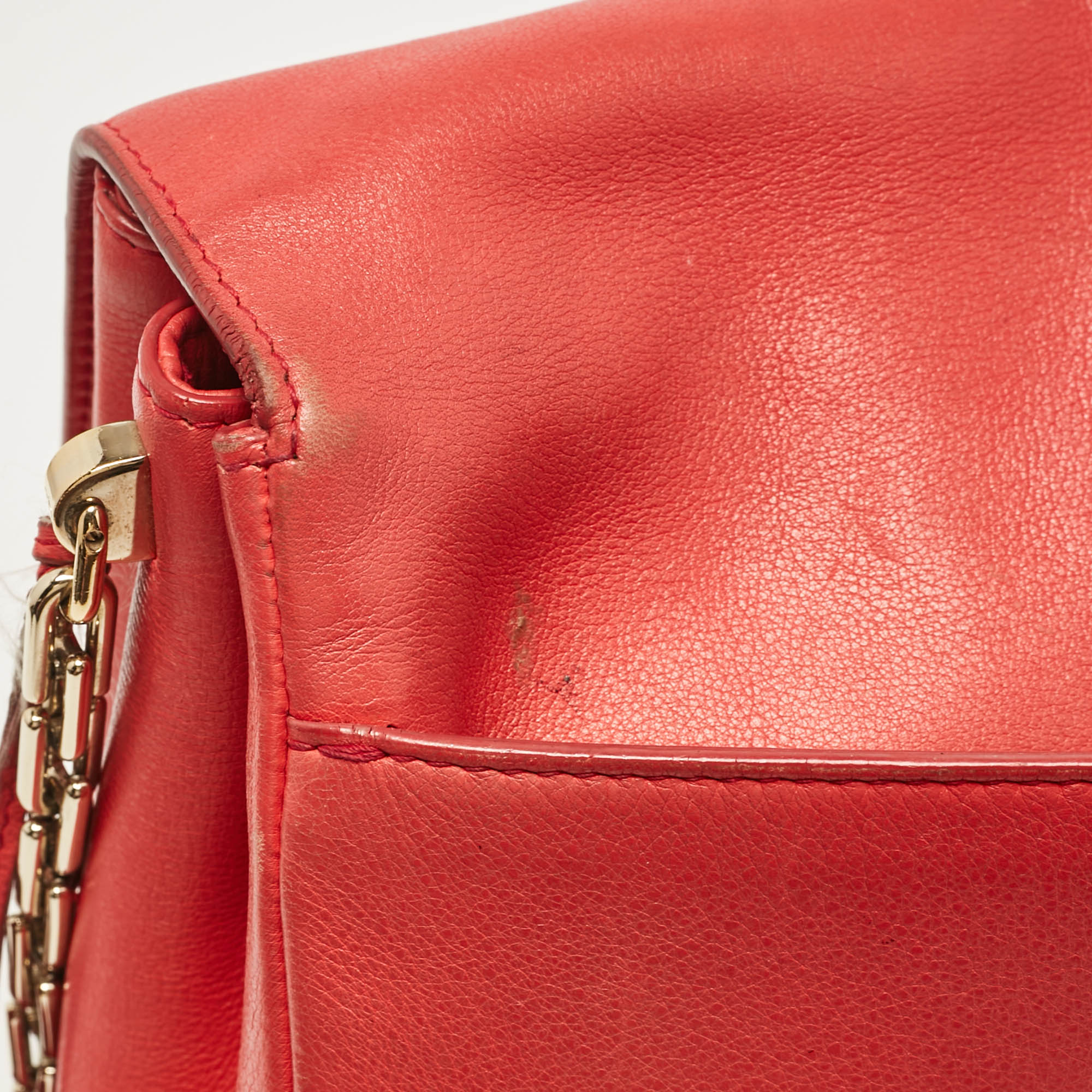 Dior Coral Pink Leather Large Diorling Shoulder Bag 