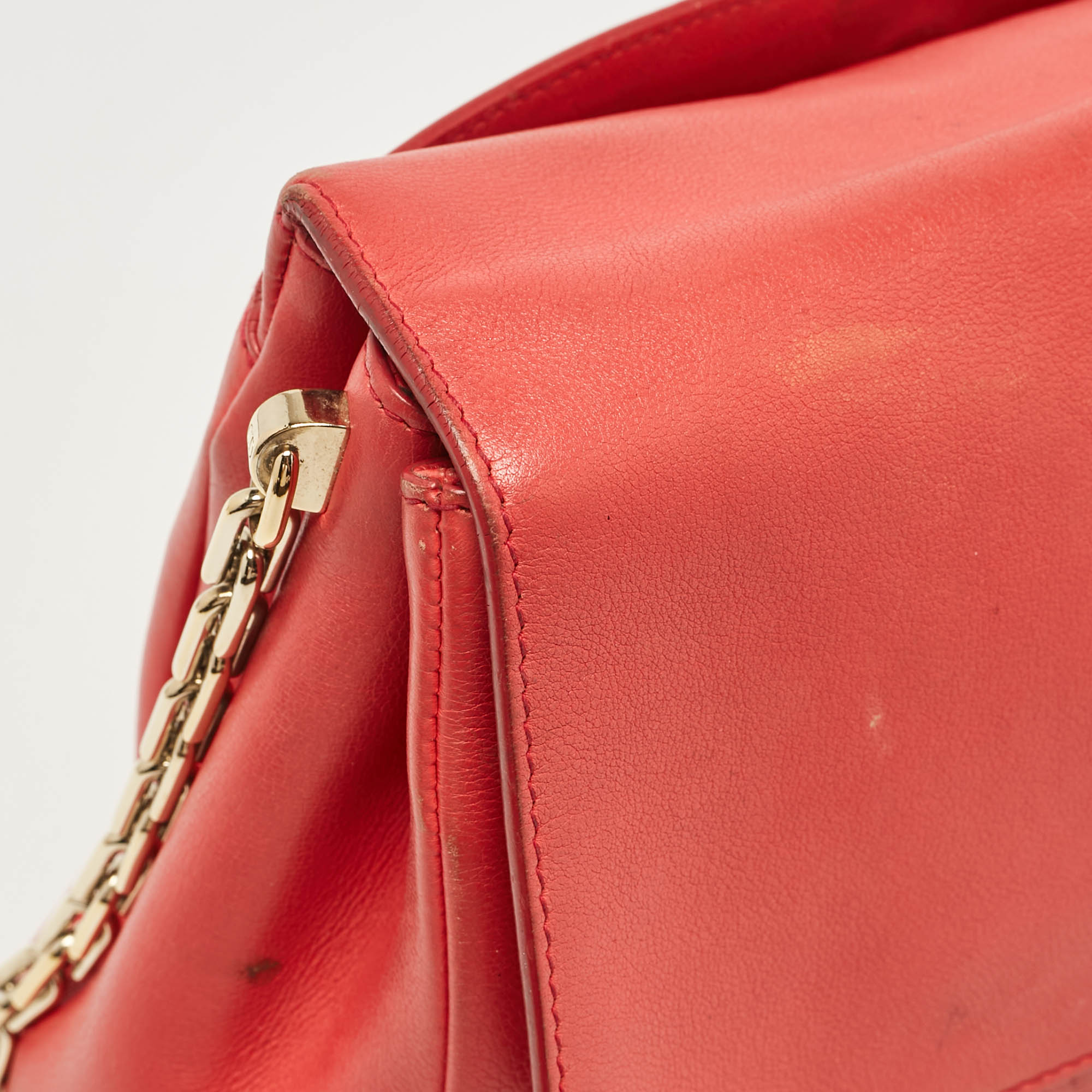 Dior Coral Pink Leather Large Diorling Shoulder Bag 