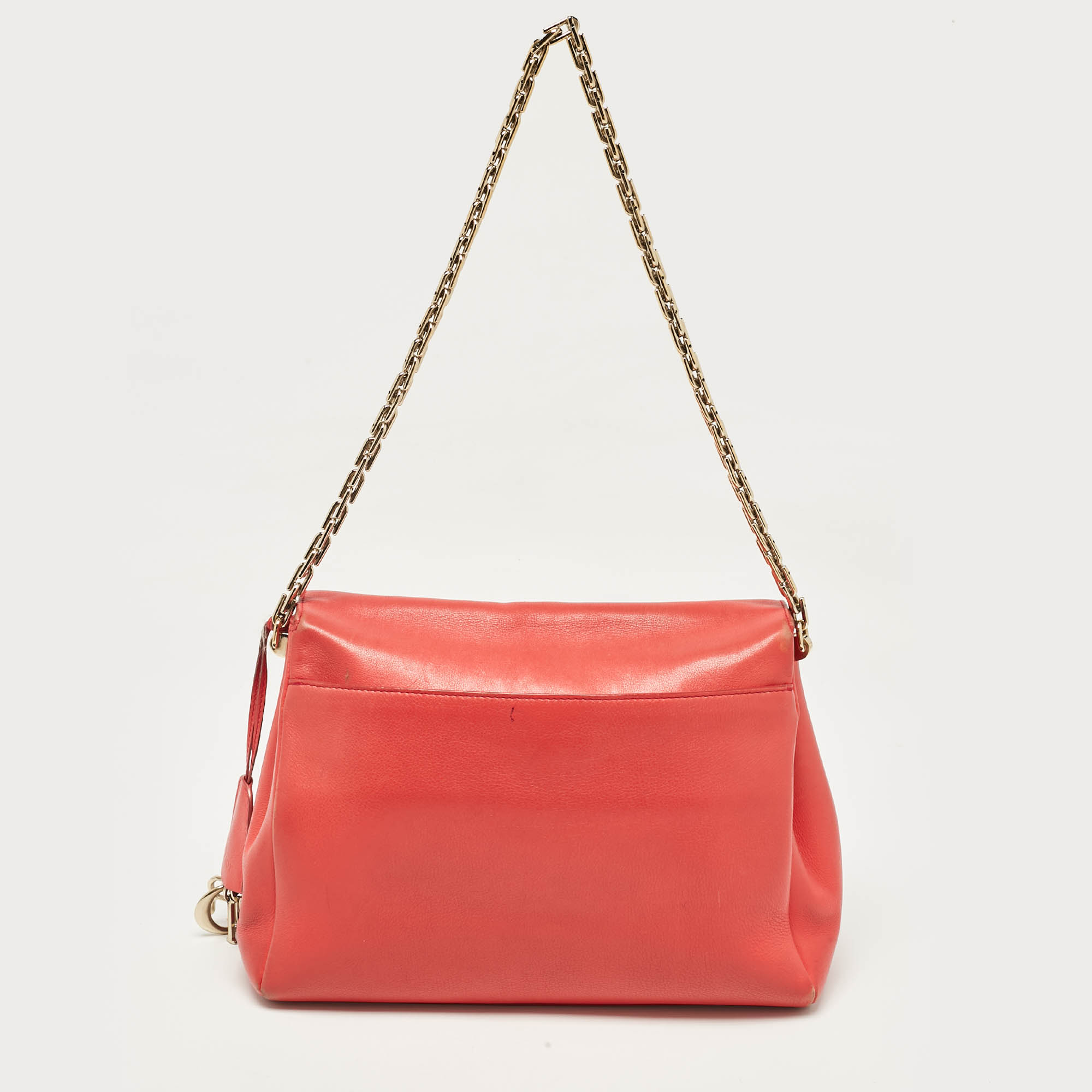 Dior Coral Pink Leather Large Diorling Shoulder Bag 