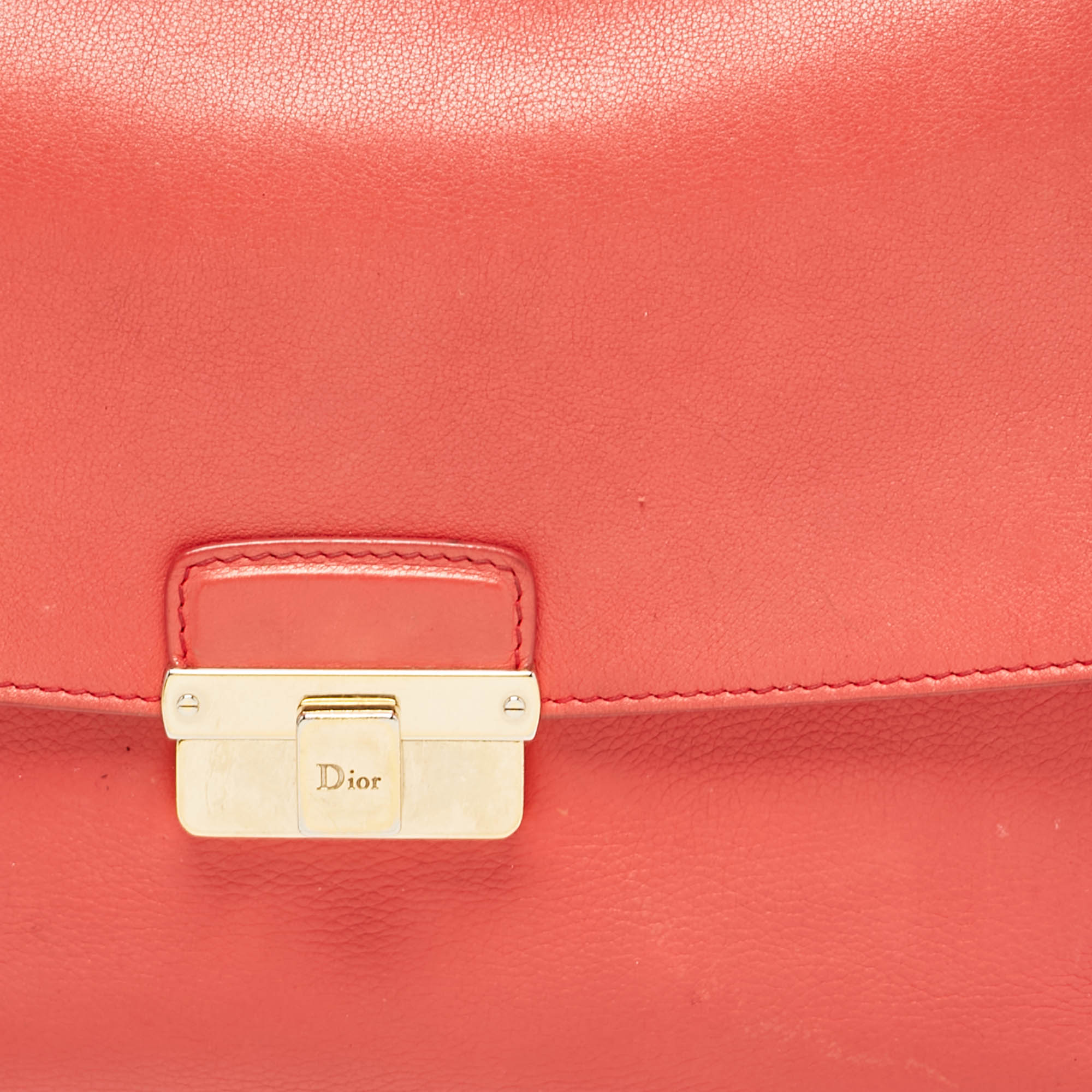 Dior Coral Pink Leather Large Diorling Shoulder Bag 