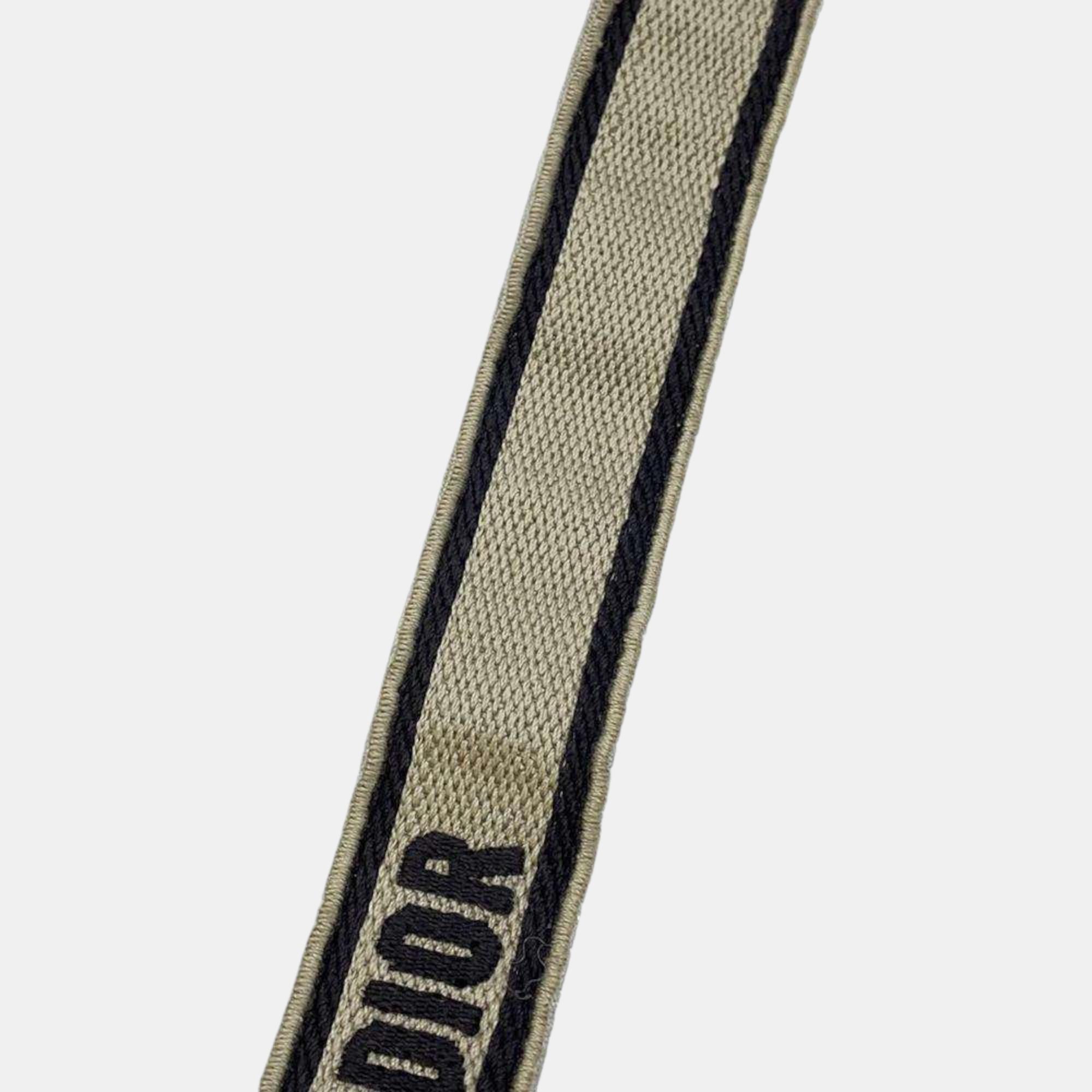 Dior Brown Canvas Embroidery Shoulder Bag 