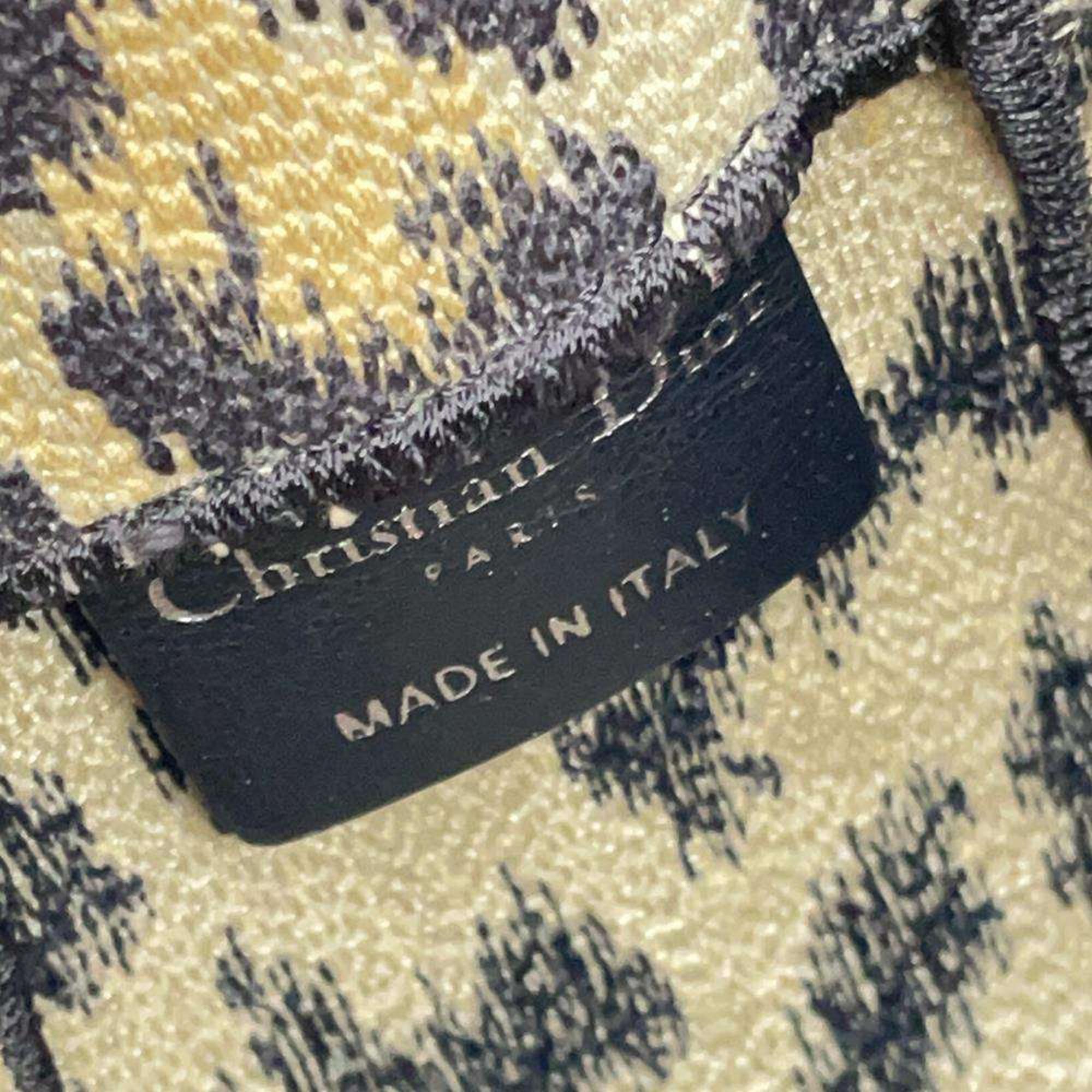 Dior Brown Canvas Embroidery Shoulder Bag 