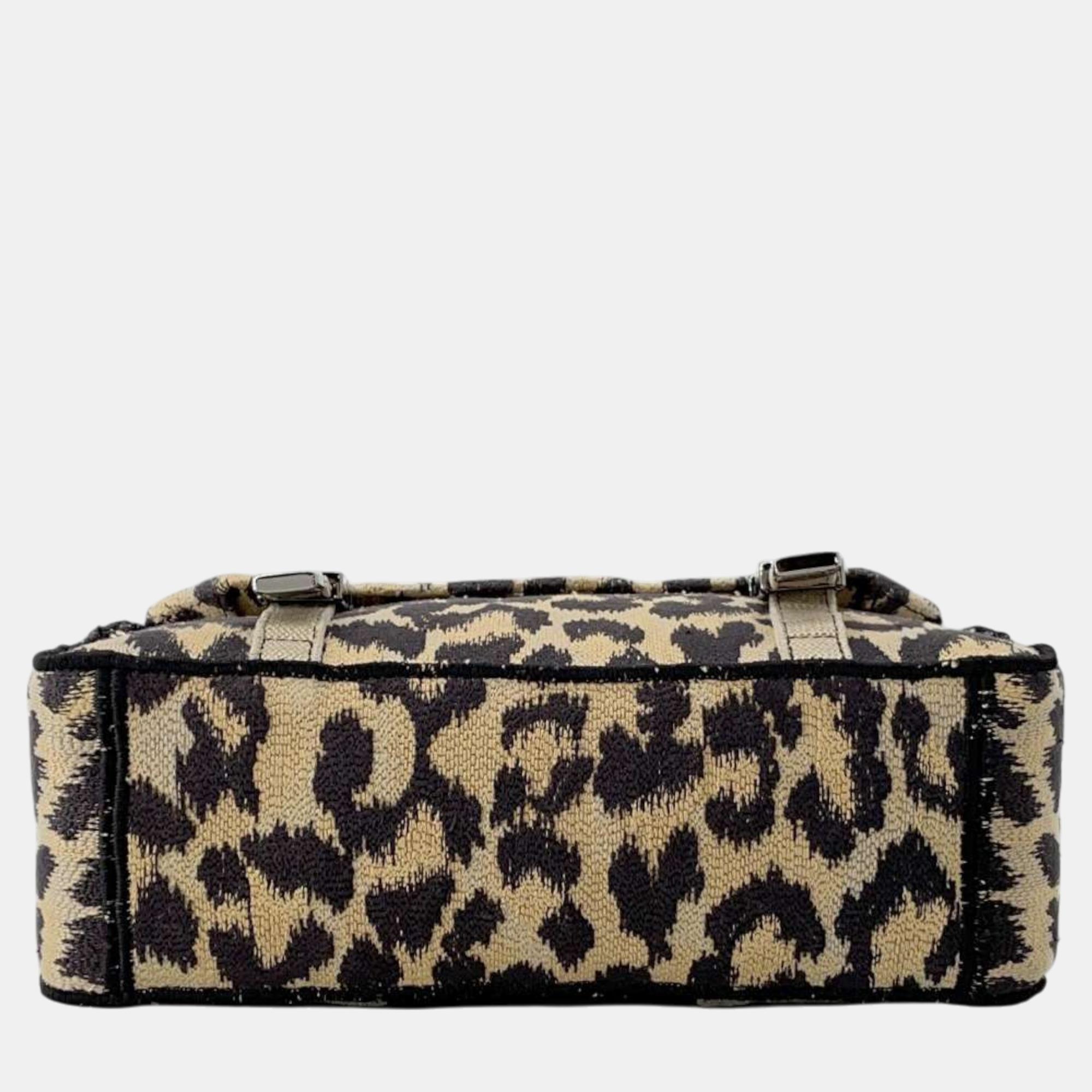 Dior Brown Canvas Embroidery Shoulder Bag 