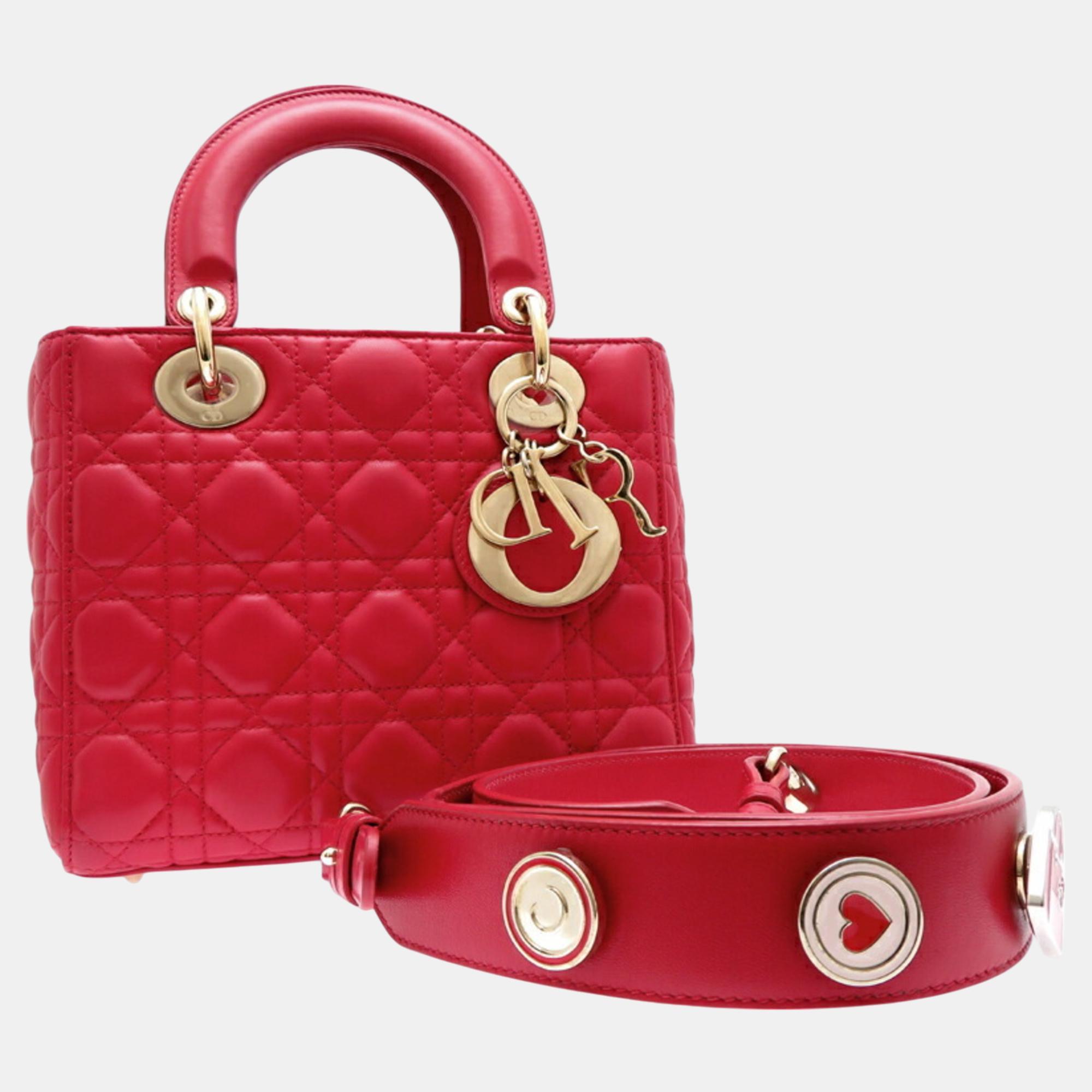 

Christian Dior Leather Red Abc Lady Handbag