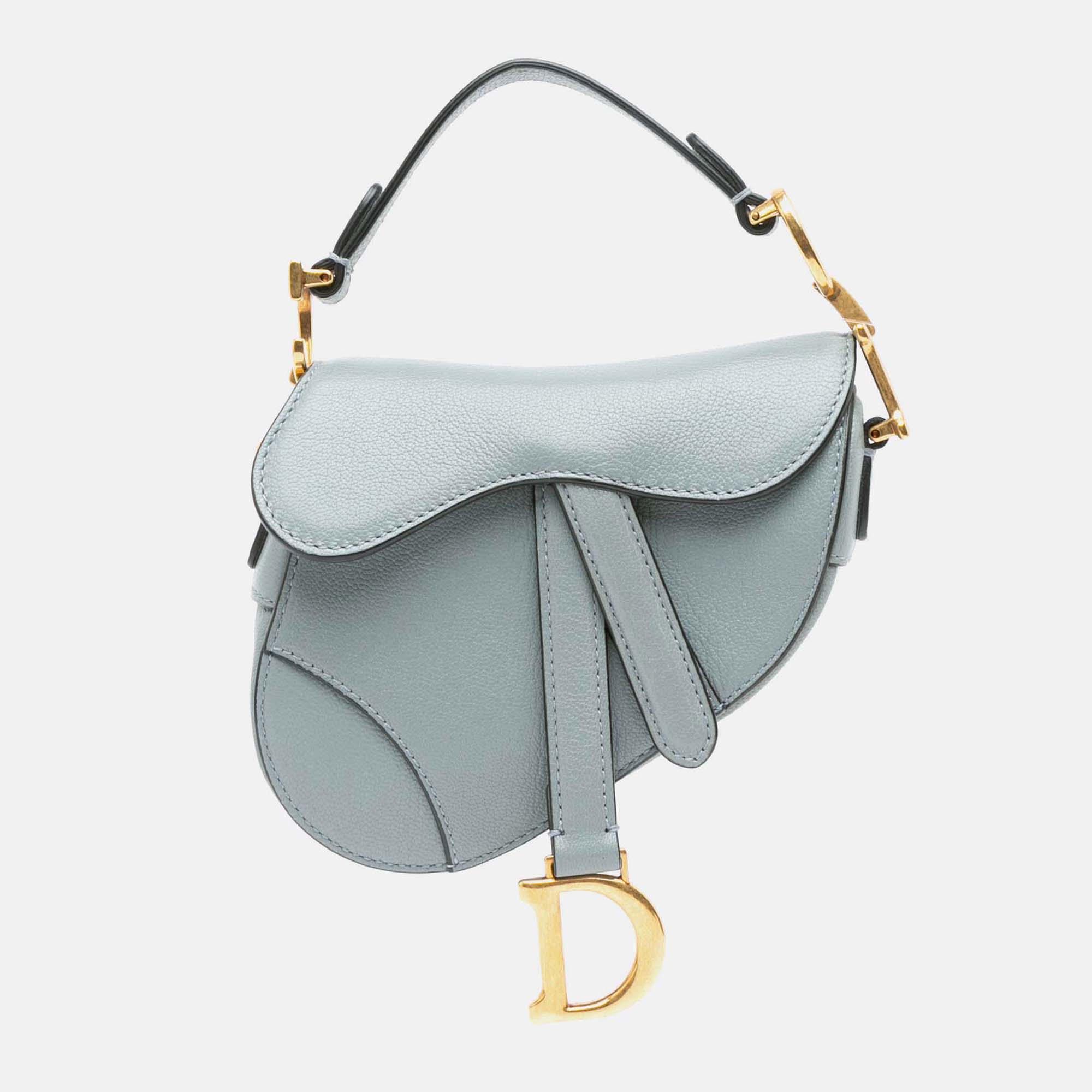 

Dior Blue Leather Micro Calfskin Saddle