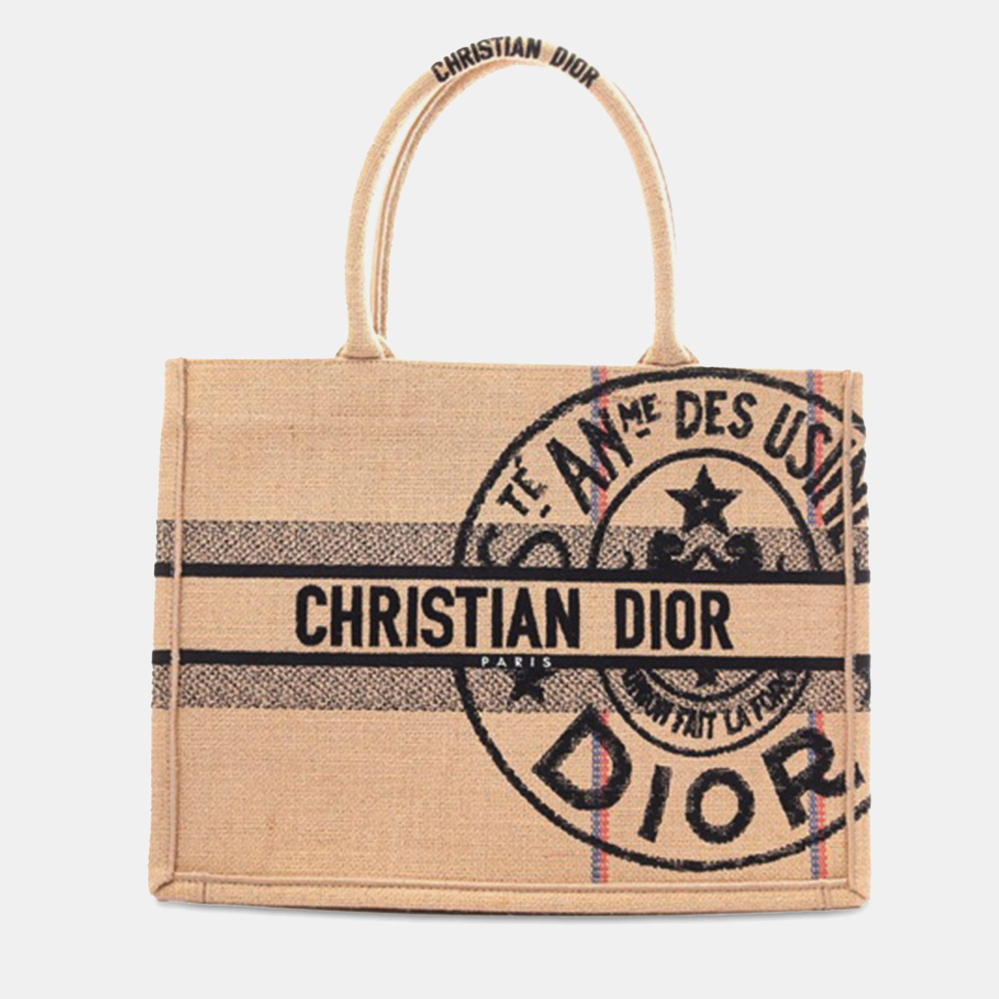 

Dior Beige Medium Canvas Jute Book Tote