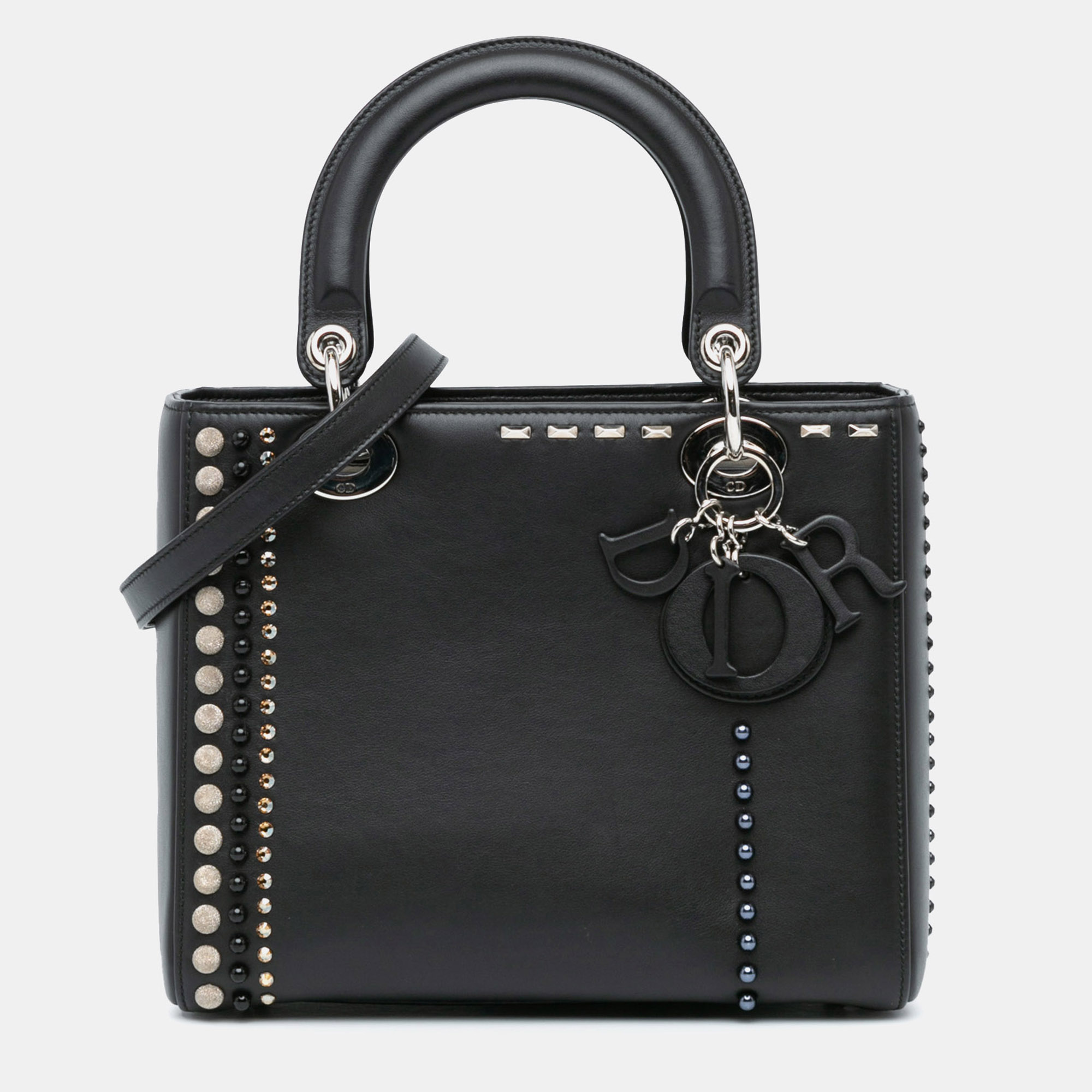 

Dior Black Medium Studded Calfskin Lady Dior