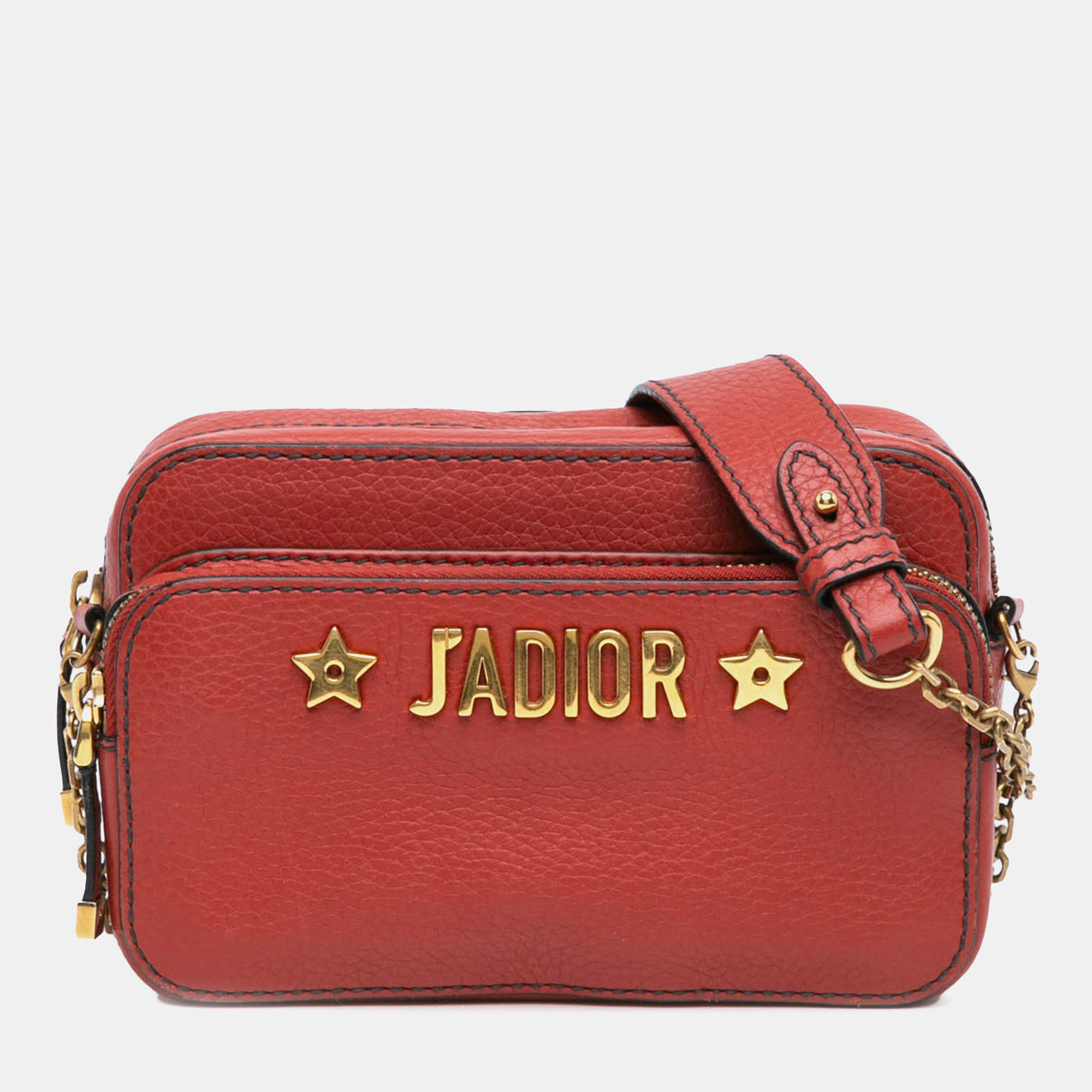 

Dior Red Leather JAdior Camera Bag