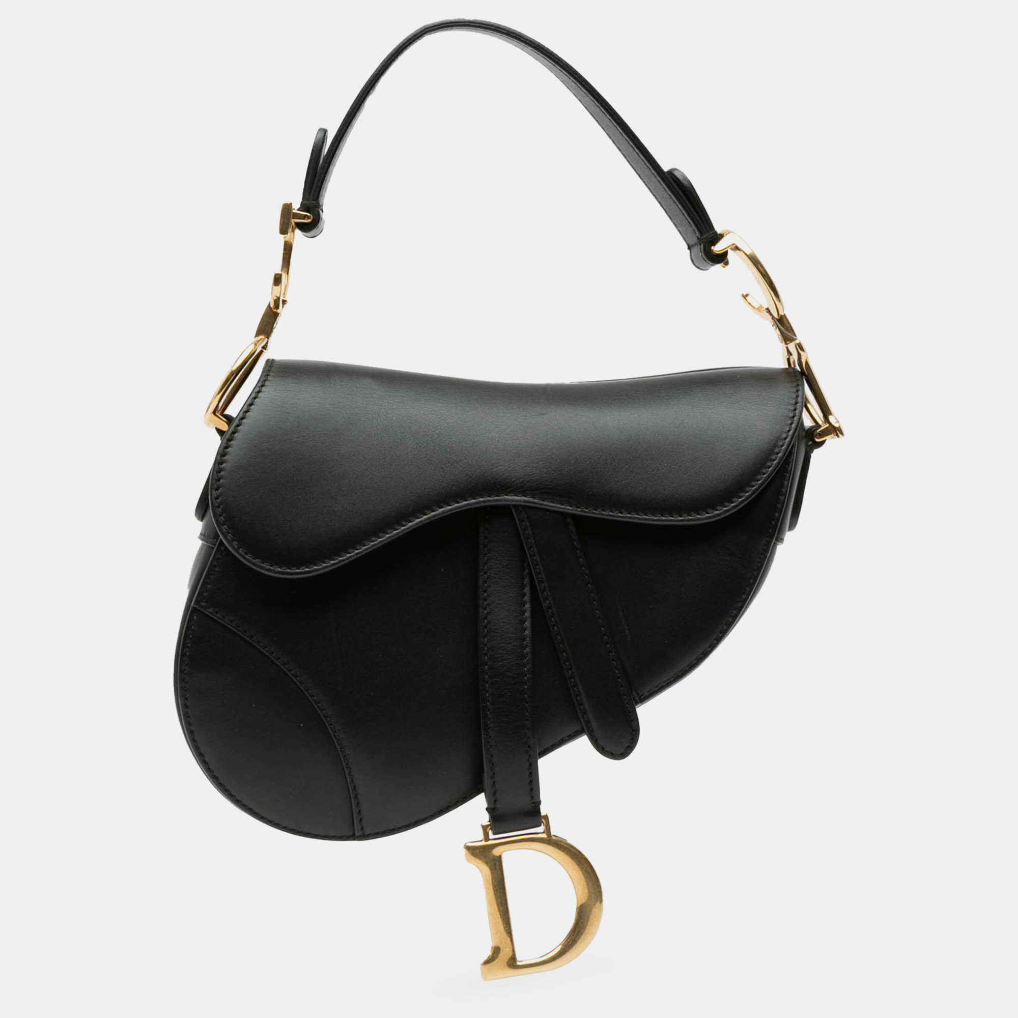 

Dior Mini Leather Saddle, Black