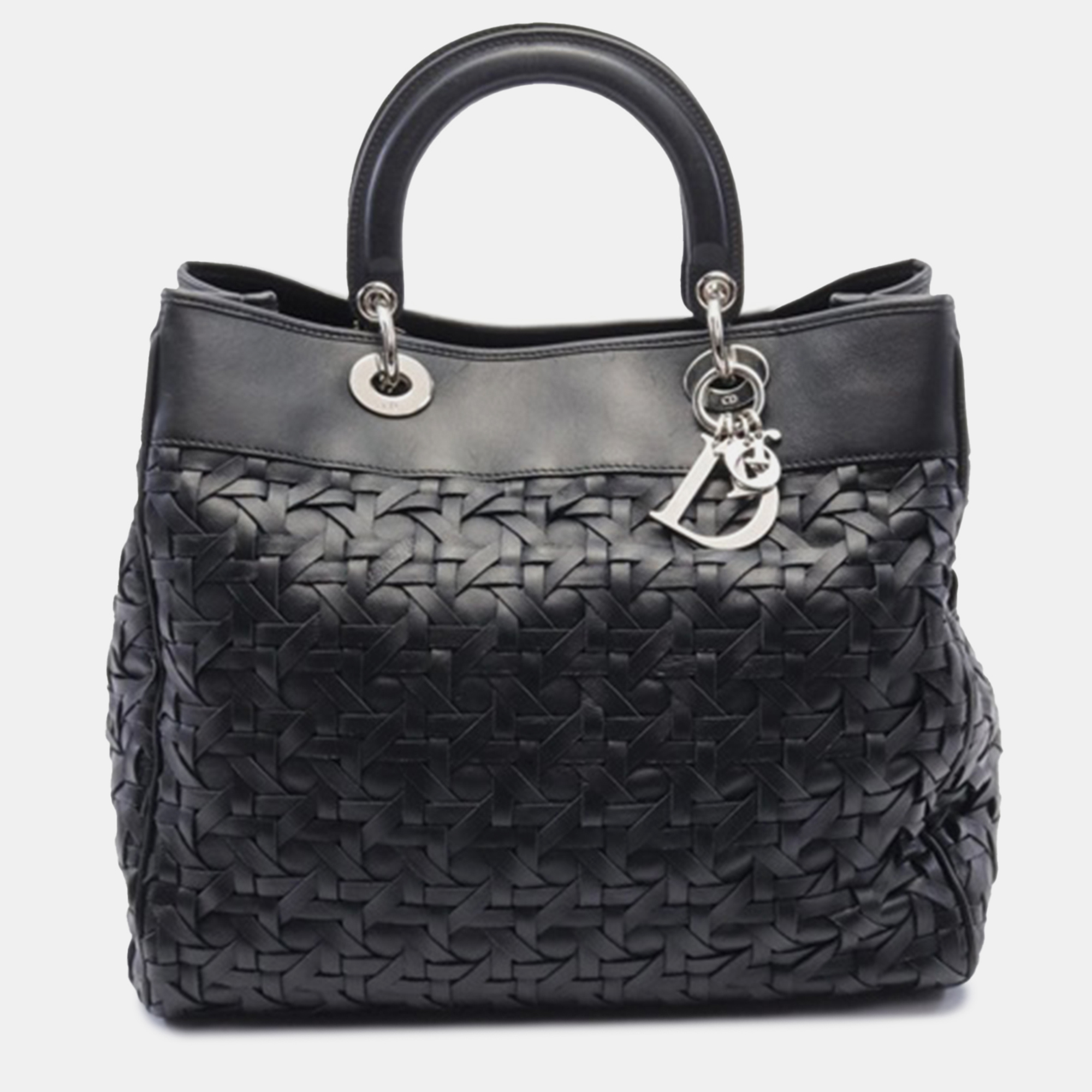 

Dior Woven Lambskin Lady Dior Avenue Tote, Black